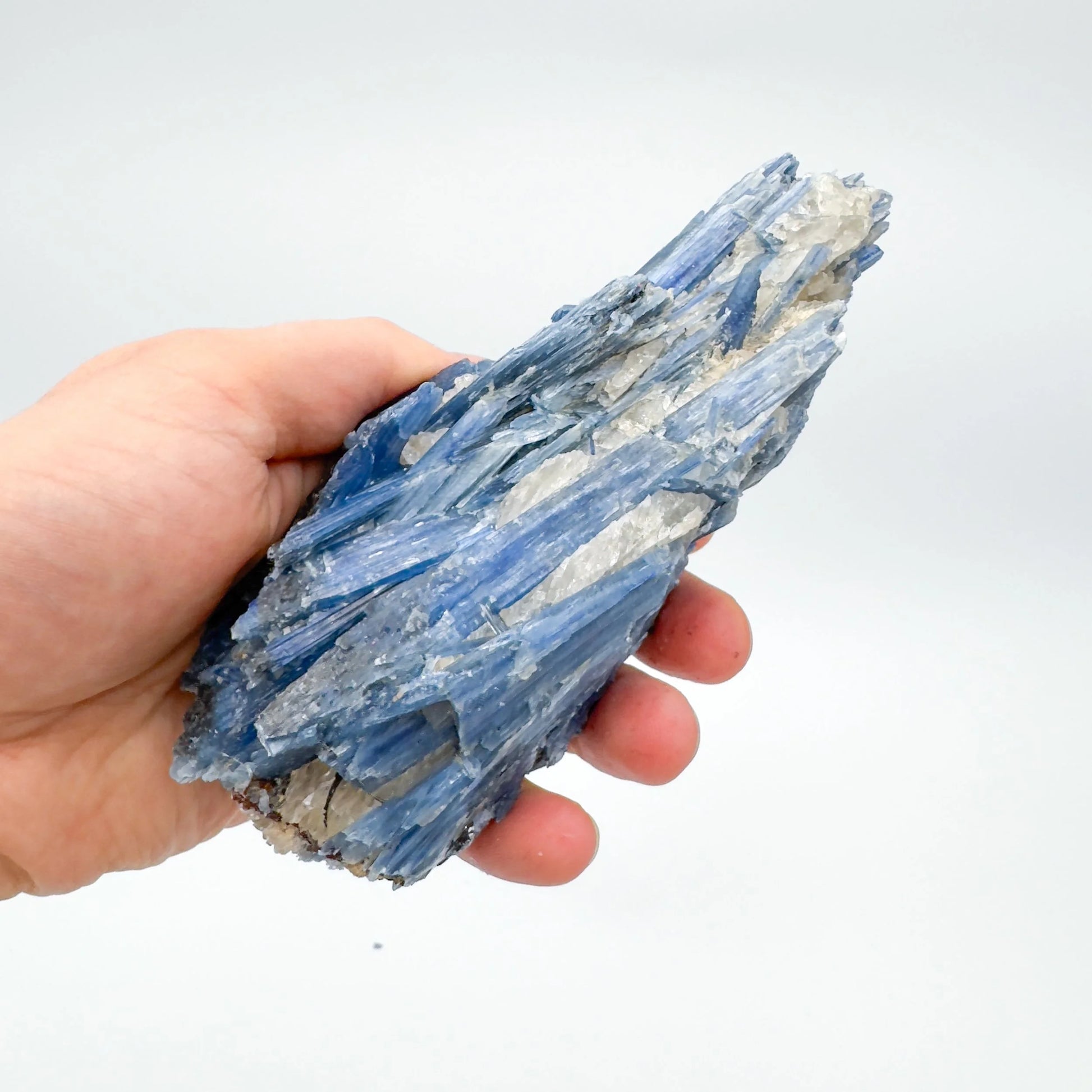 Back view of Grade AA Blue Kyanite specimen showing natural surface