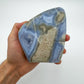 Base detail of Grade AA Blue Lace Agate geode