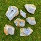 Full profile of Grade AA Blue Lace Agate geode ready to ship from Beyond Bohemian