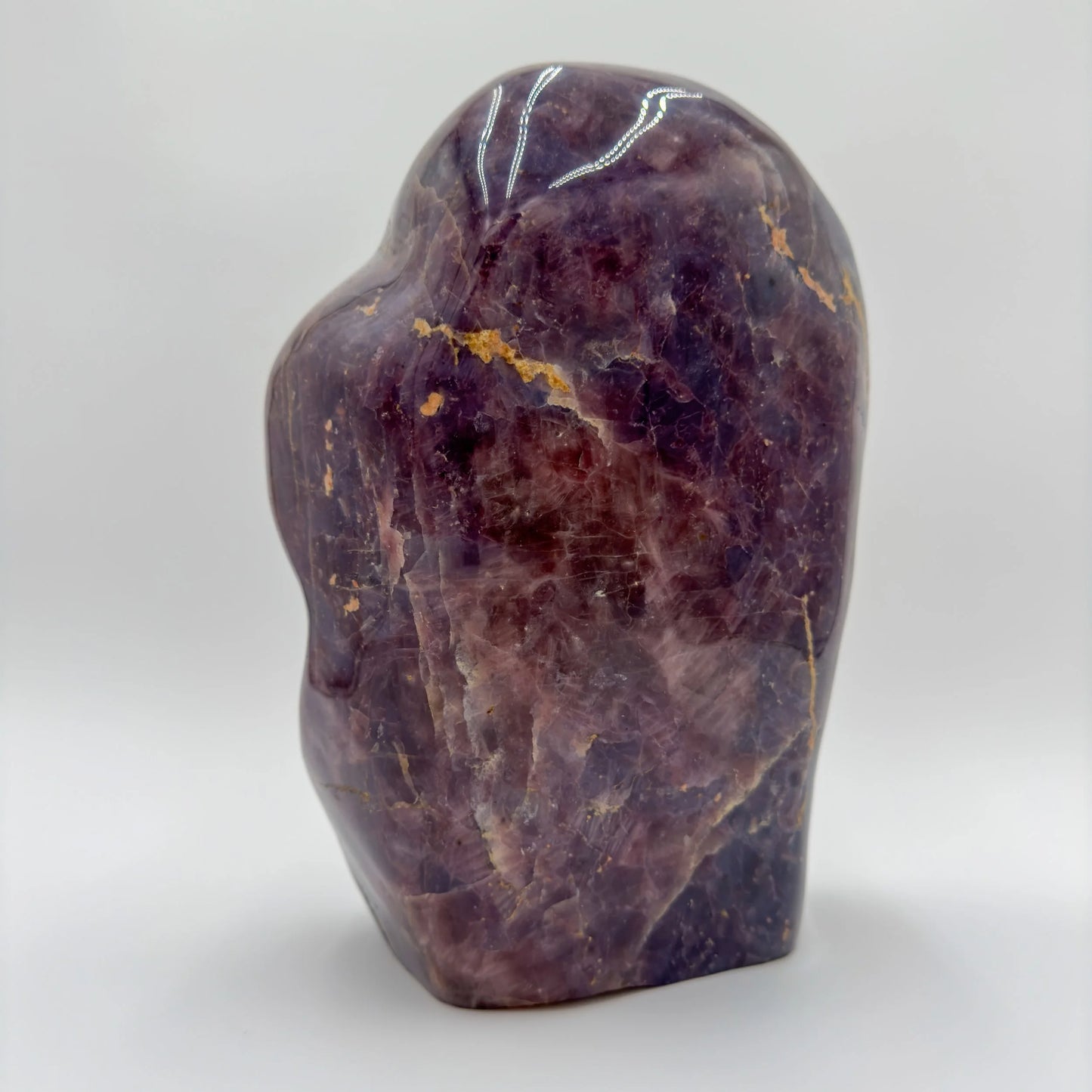 Edge view of Grade AA Blue Rose Quartz freeform, kept near for Stress Relief, from Alaotra-Mangoro, Madagascar.