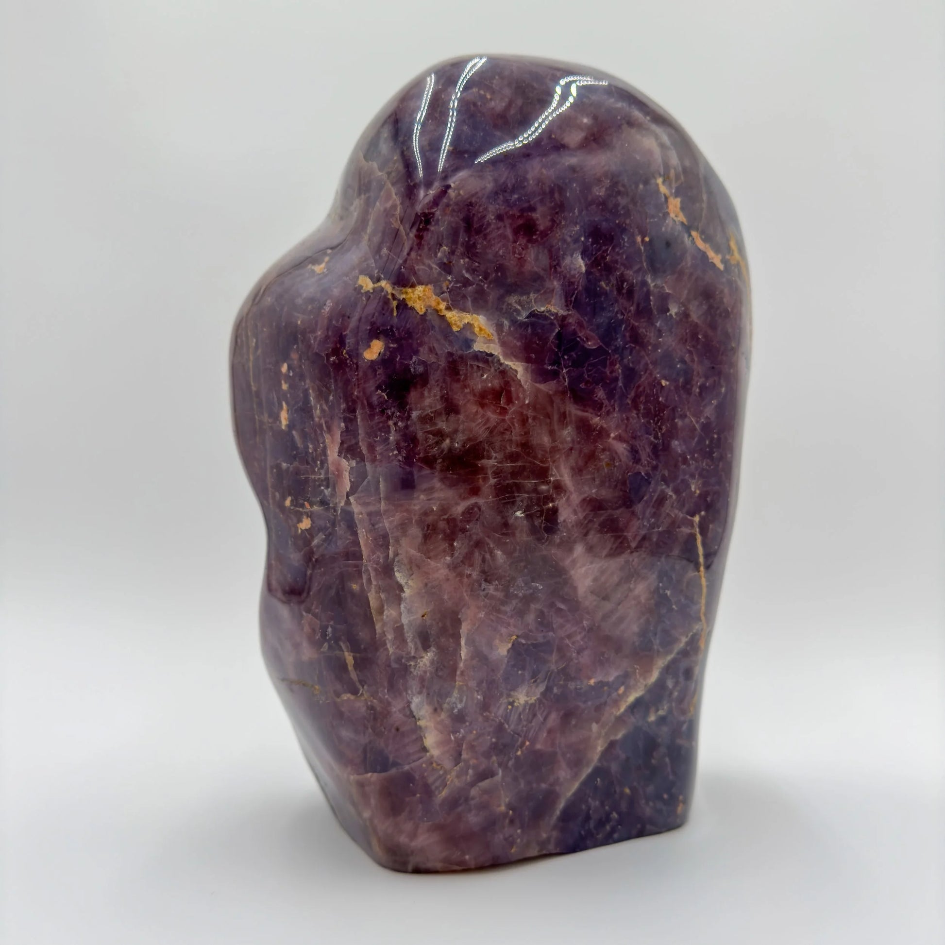 Edge view of Grade AA Blue Rose Quartz freeform, kept near for Stress Relief, from Alaotra-Mangoro, Madagascar.