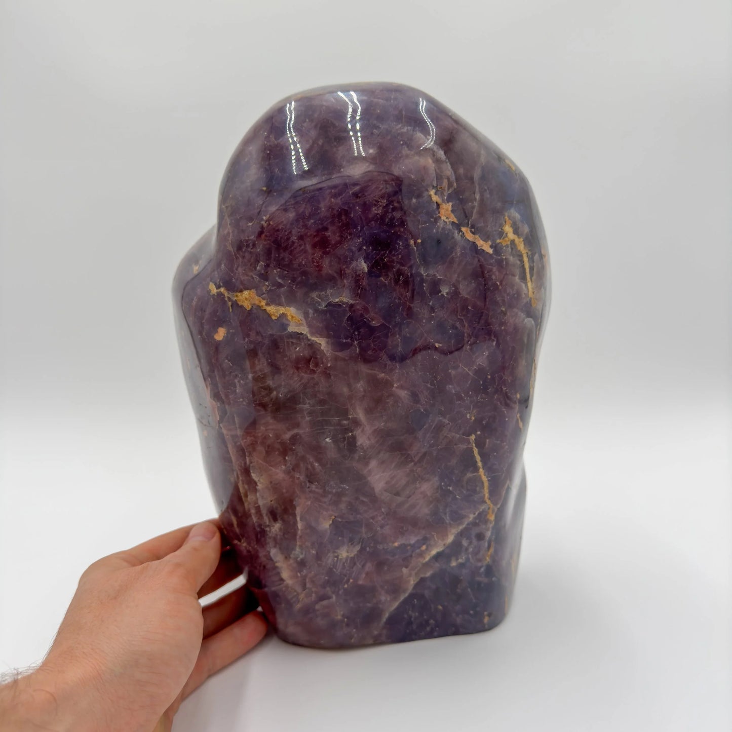 Full profile of Grade AA Blue Rose Quartz freeform ready to ship from Beyond Bohemian