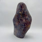 Bottom side of Blue Rose Quartz freeform, showing natural texture, from Madagascar.