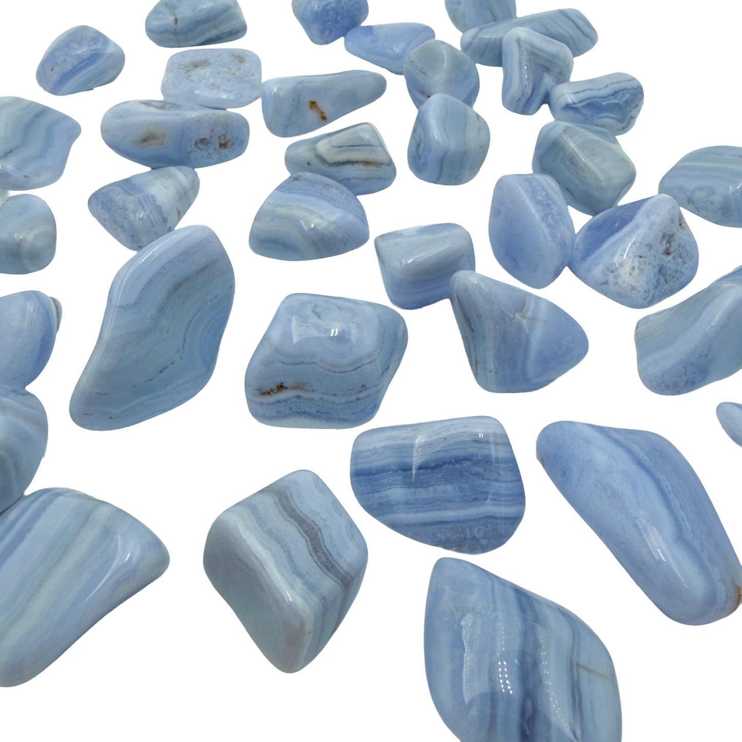 Blue Lace Agate Tumbled Stones from ǁKaras Region, Namibia, A grade, photo 4 of 8