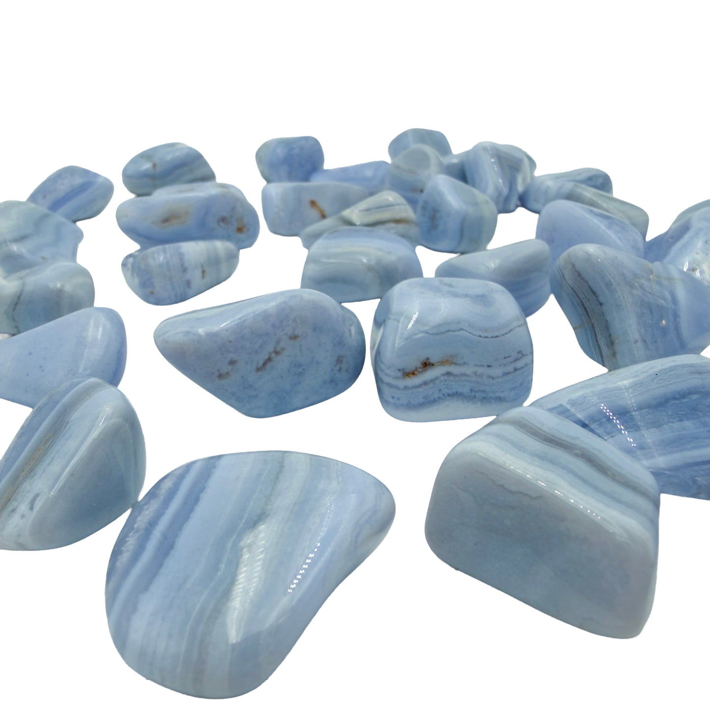 Blue Lace Agate Tumbled Stones from ǁKaras Region, Namibia, A grade, photo 5 of 8