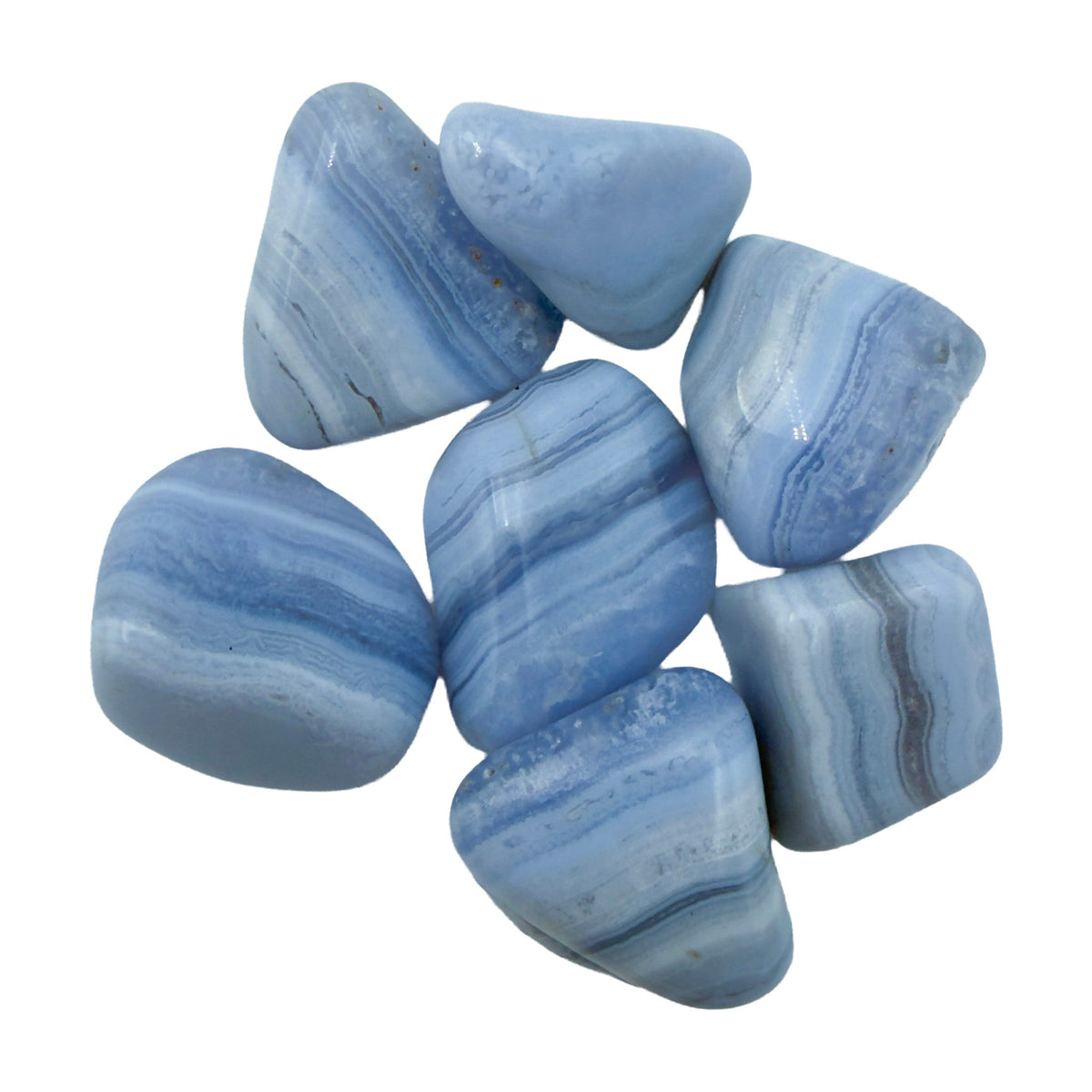 Blue Lace Agate Tumbled Stones from ǁKaras Region, Namibia, A grade, photo 3 of 8