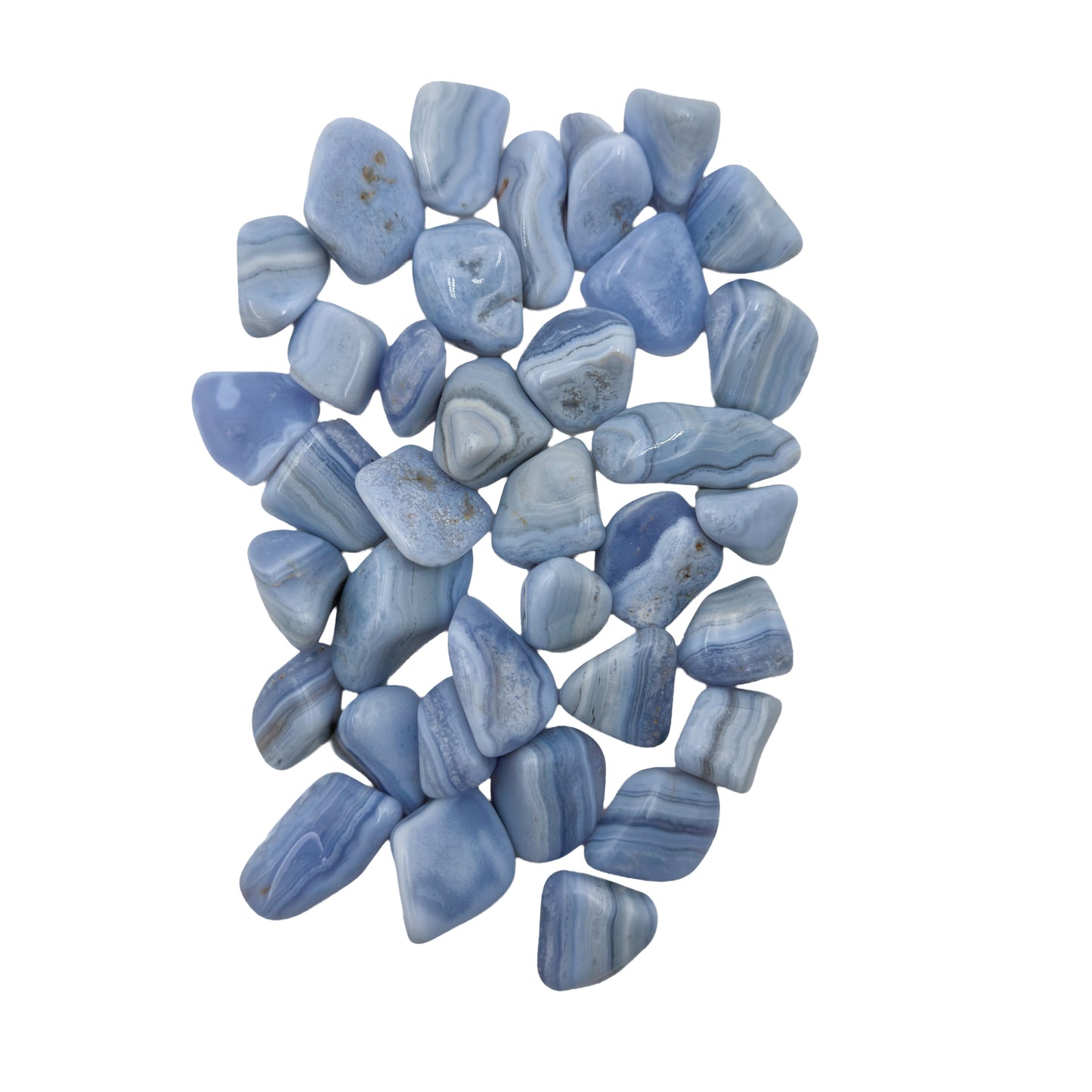 Blue Lace Agate Tumbled Stones from ǁKaras Region, Namibia, A grade, photo 7 of 8