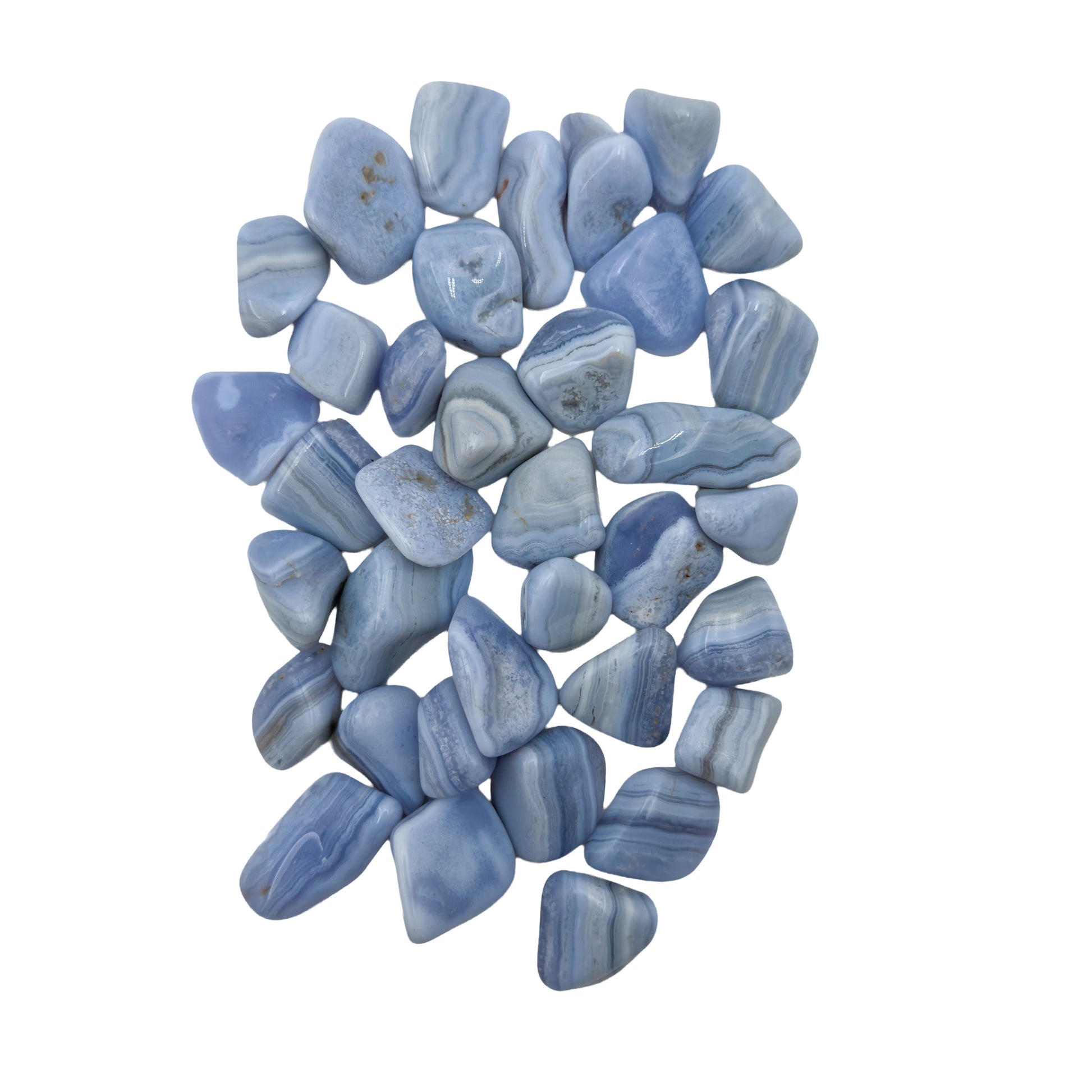 Blue Lace Agate Tumbled Stones from ǁKaras Region, Namibia, A grade, photo 7 of 8