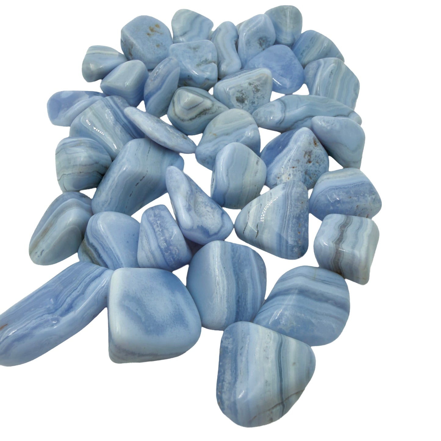 Blue Lace Agate Tumbled Stones from ǁKaras Region, Namibia, A grade, photo 8 of 8