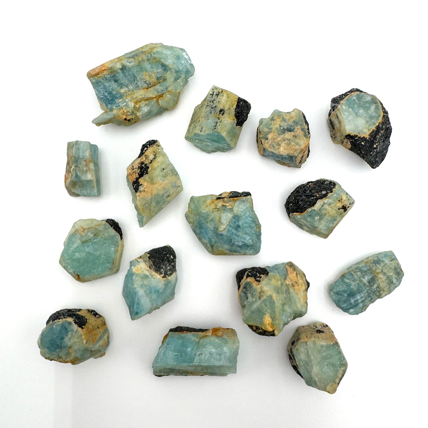 Macro view of Black Tourmaline raw stone, showing natural form.