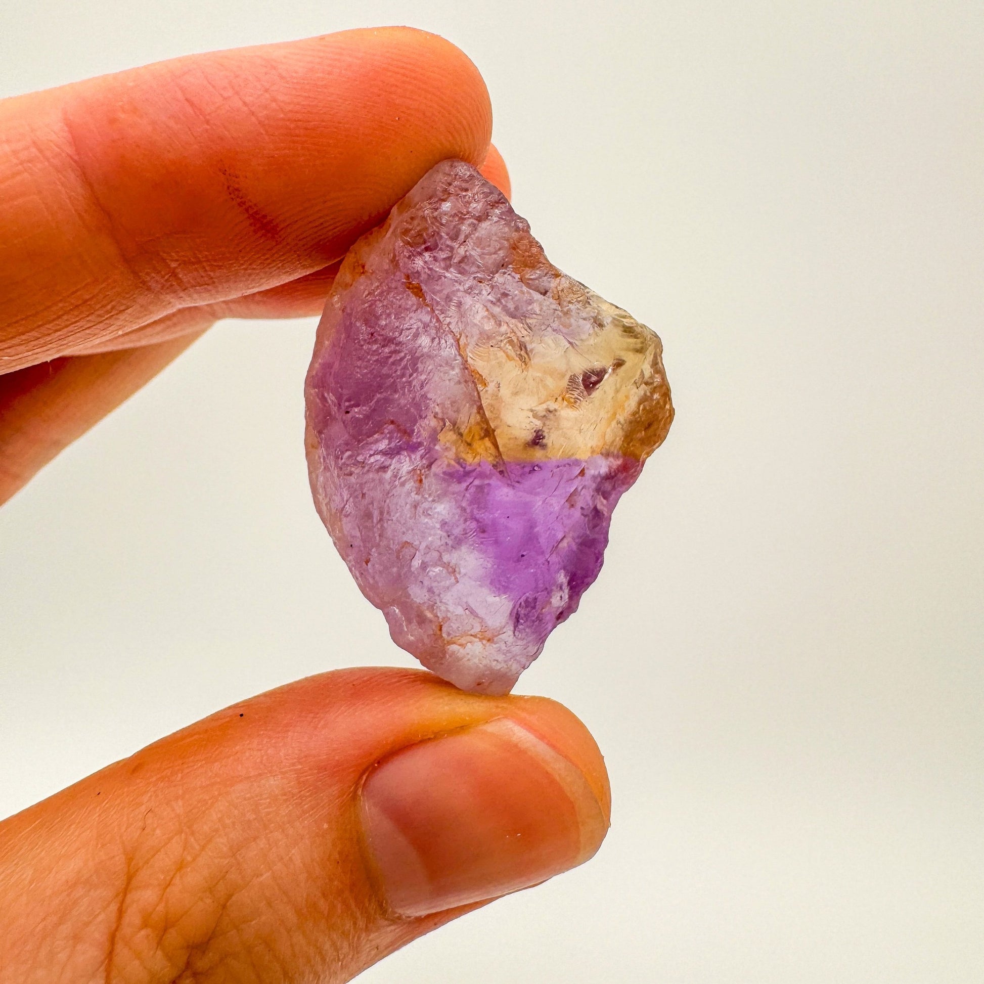 Full profile of Grade AA Ametrine raw ready to ship from Beyond Bohemian