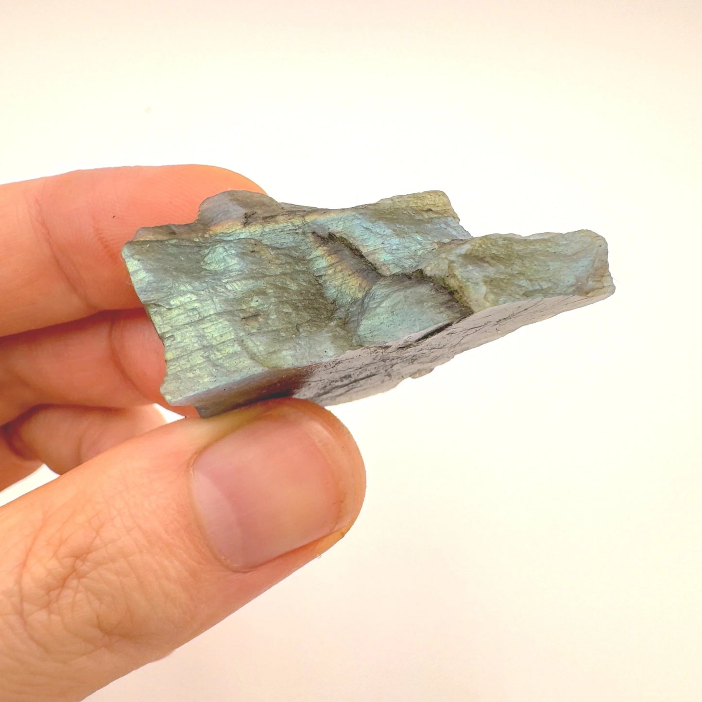 Full profile of Grade AA Labradorite raw ready to ship from Beyond Bohemian