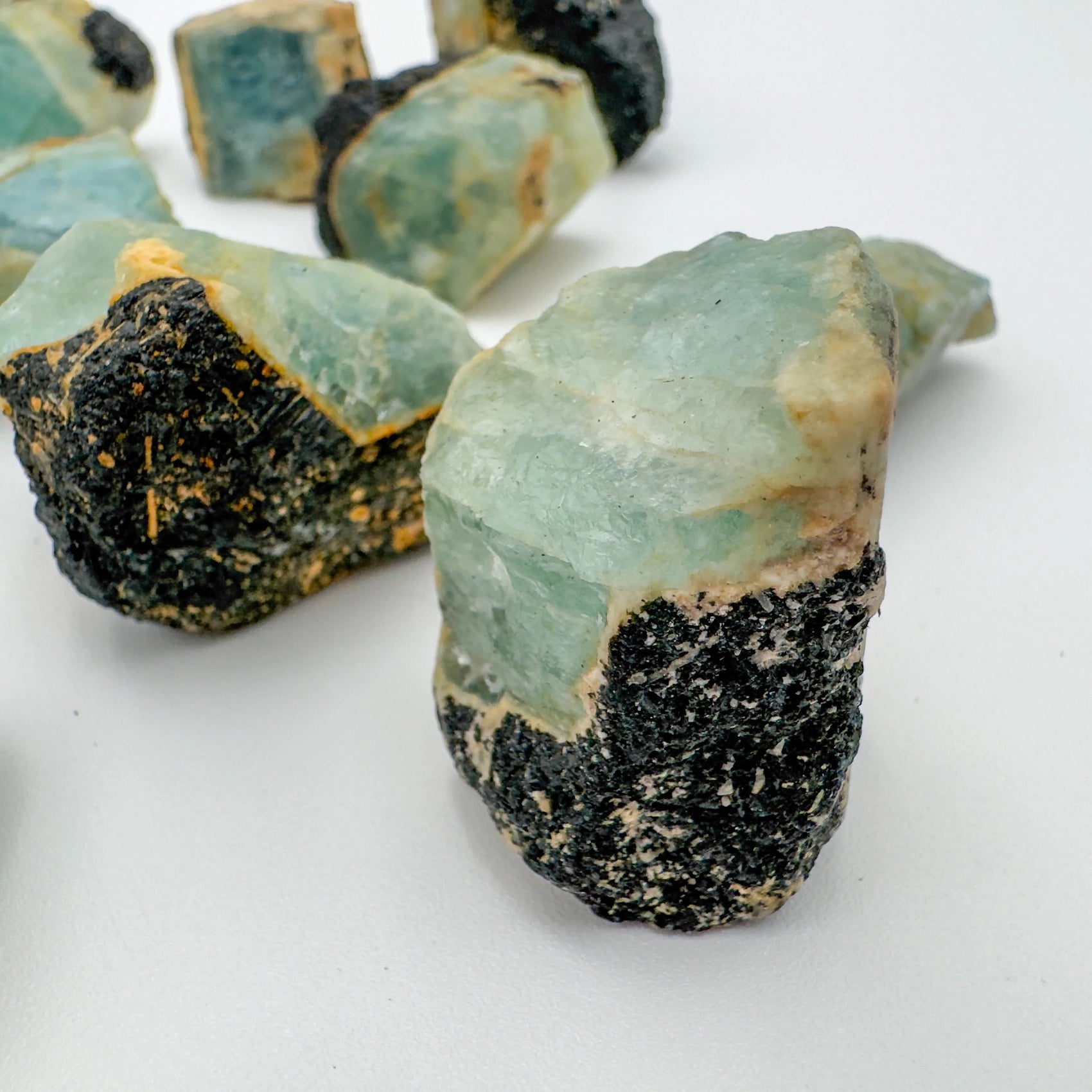 Handheld Black Tourmaline raw crystal from Namibia for meditation, Stress Relief and Cleansing