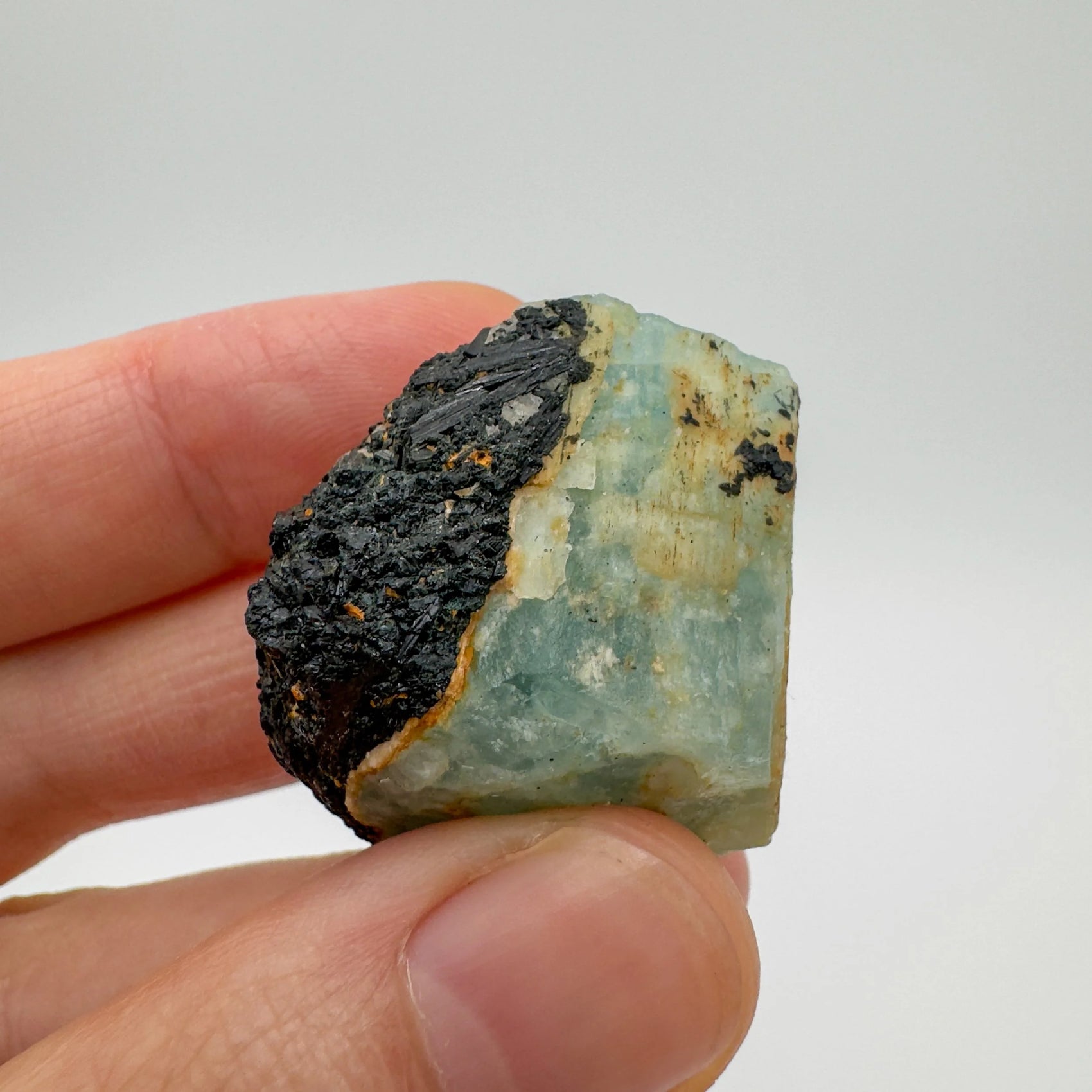 Black Tourmaline raw crystal from Namibia with Black color, polished finish for mindful calm