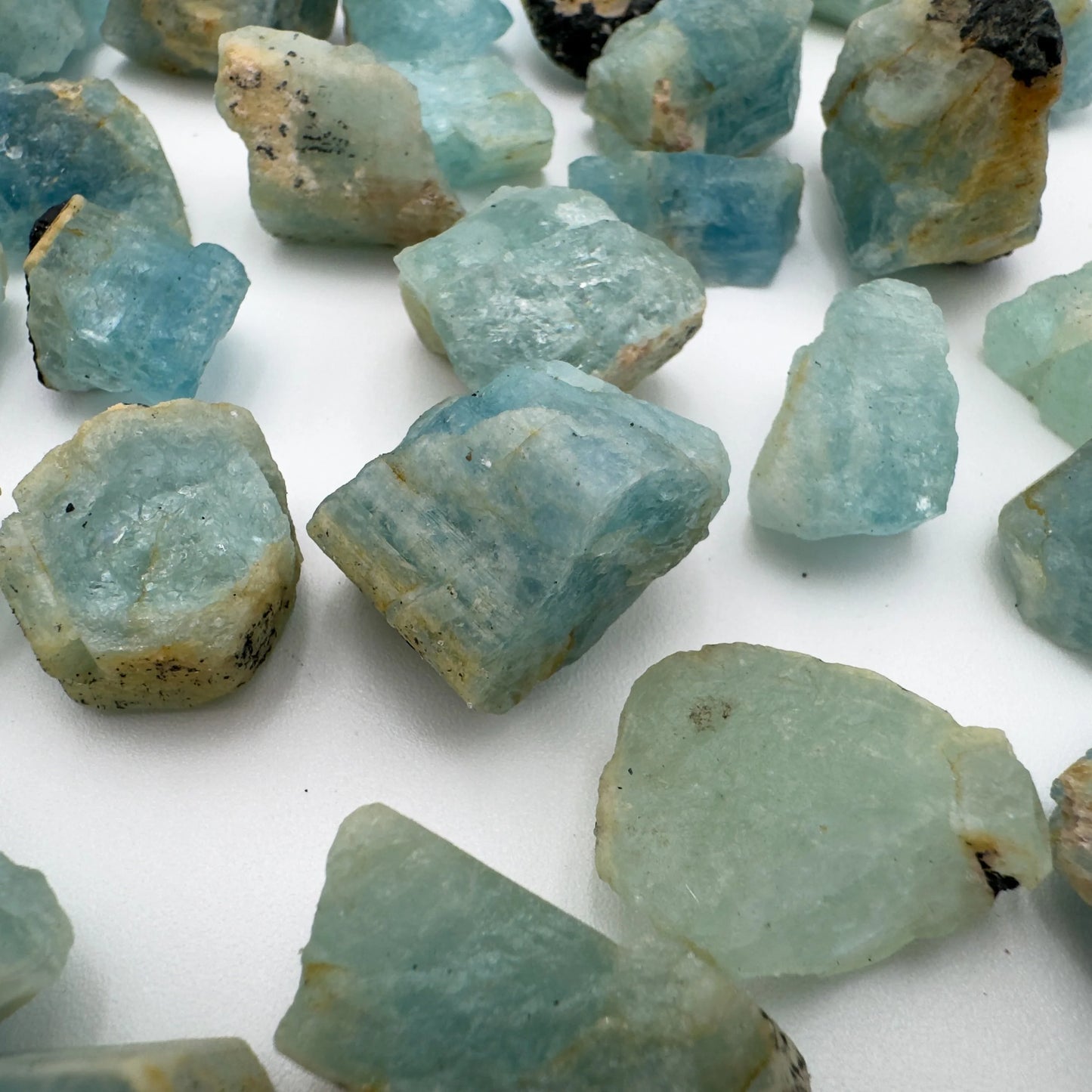 Top view of Grade A Black Tourmaline raw, sourced from Kunene Region, Namibia
