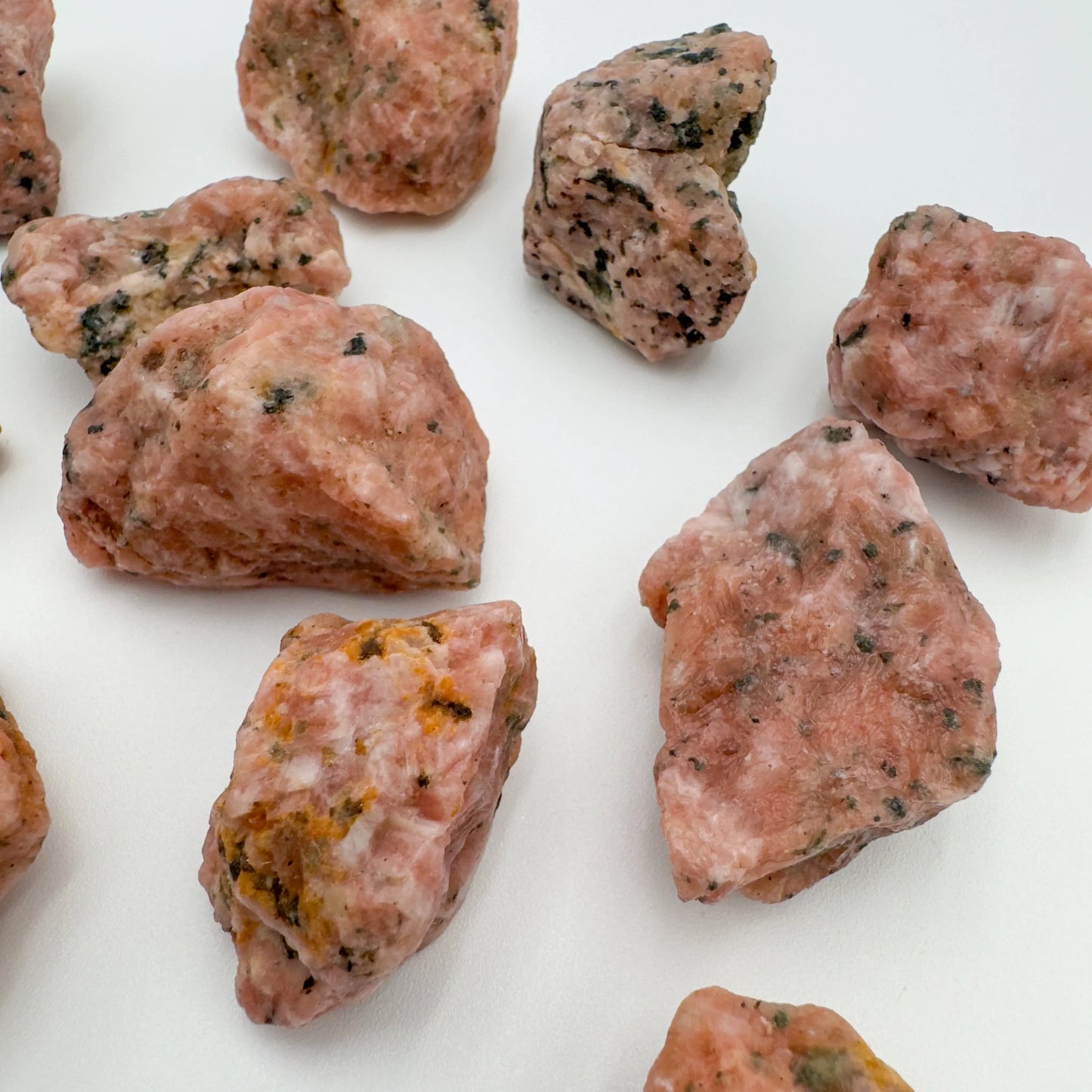 Opposite side of Orange Calcite raw stone, showing natural sheen, hand-selected from Betsiboka, Madagascar.
