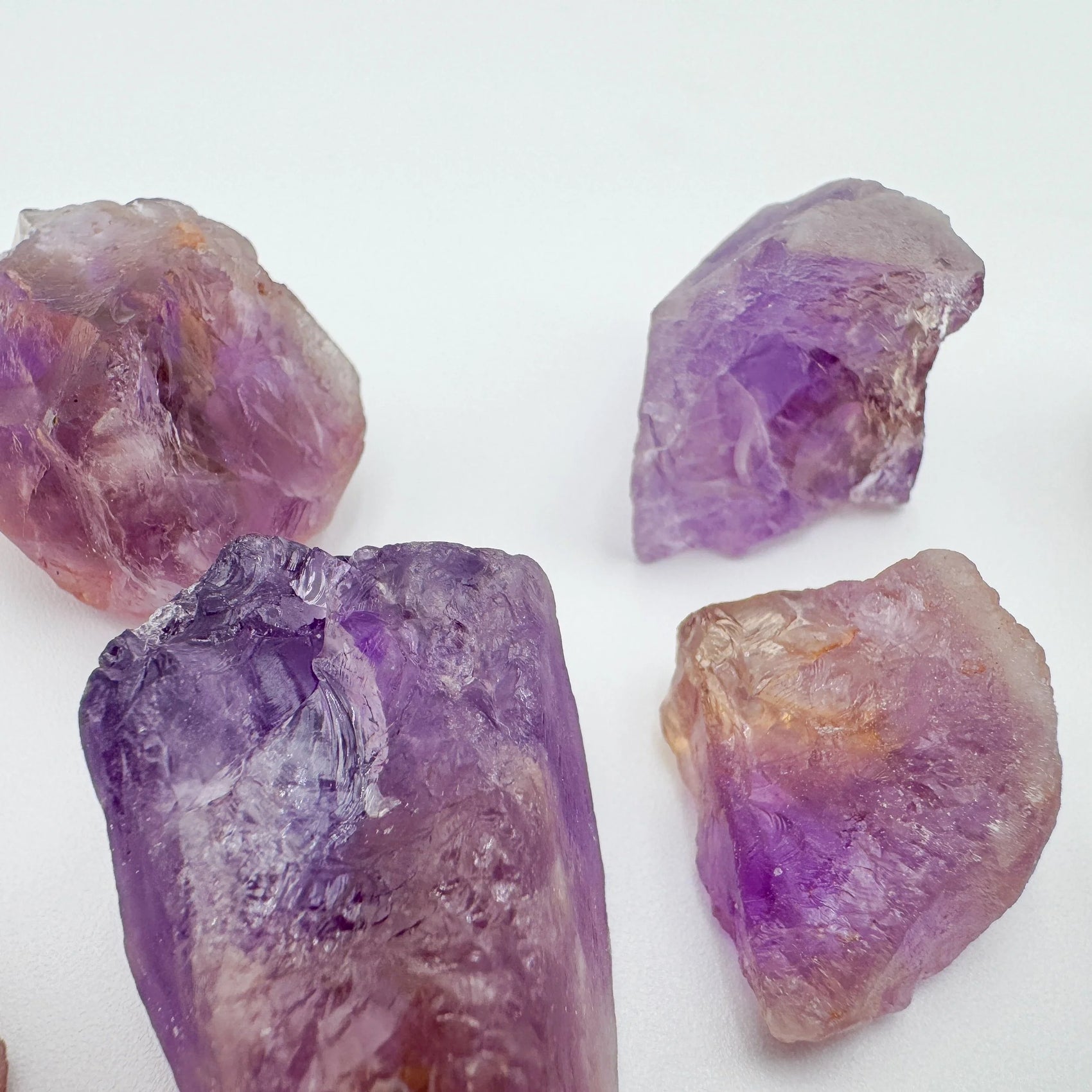 Close-up of Ametrine raw crystal from Bolivia, soothing wellness stone for Abundance