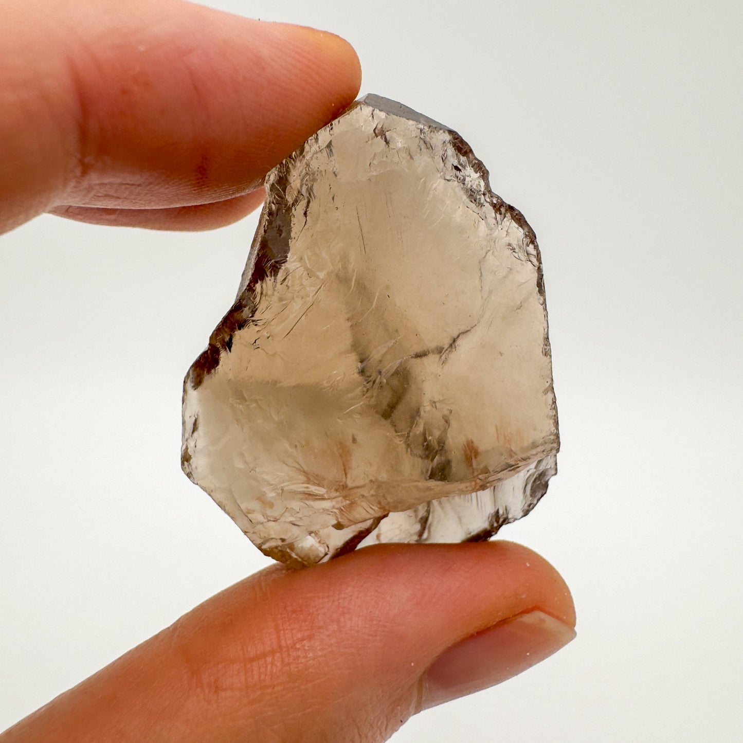 Back view of Grade AA Smoky Quartz raw showing natural surface