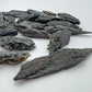 Plan view of Grade A Black Kyanite raw stone, hand-selected from Minas Gerais, Brazil, for Protection.