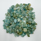 Detail shot showing Aquamarine raw stone, showing natural patina.