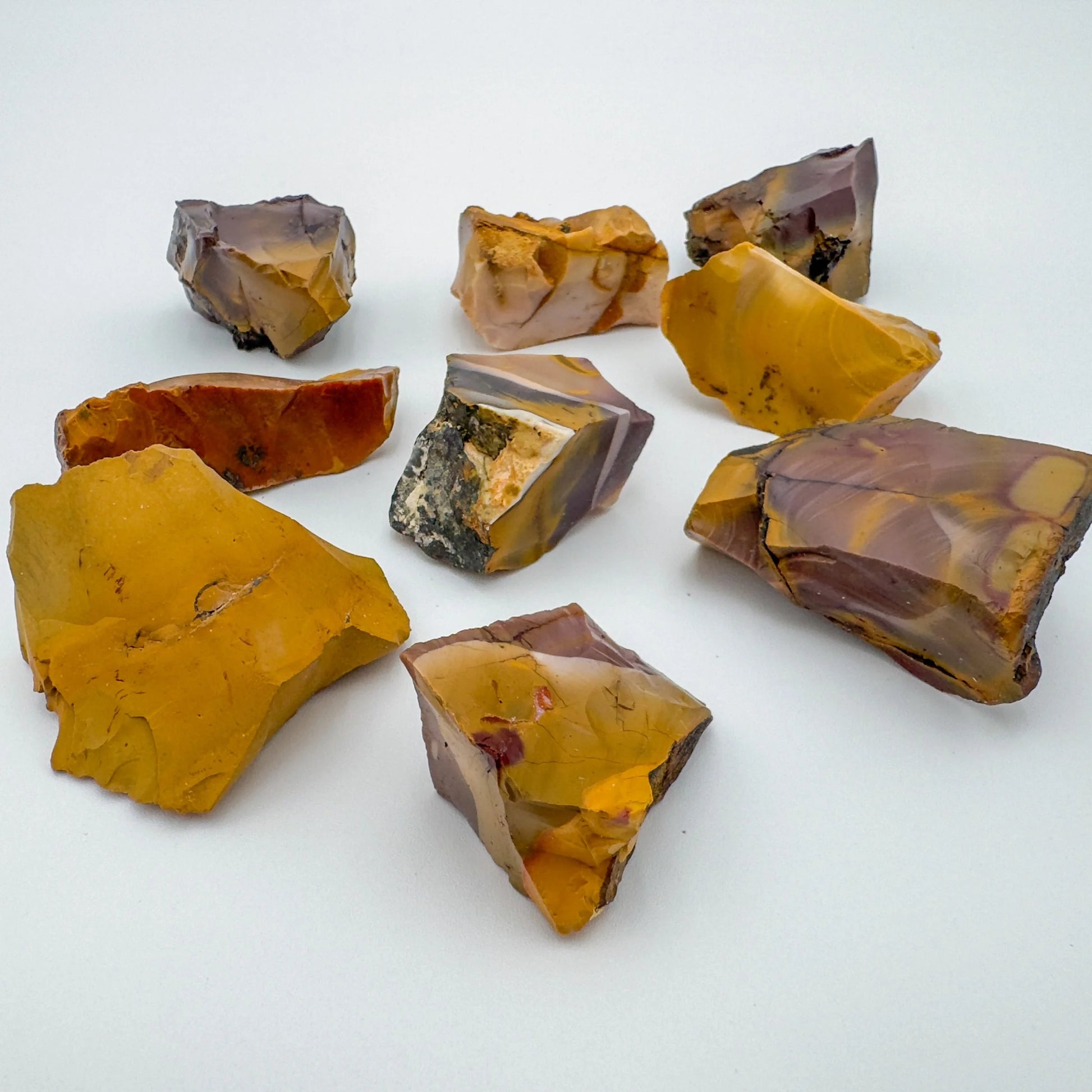 Grain detail of Mookaite raw stone, often worked with for Grounding, from Western Australia, Australia.