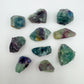 Close-up of Grade AA Fluorite raw stone, showing natural variation.