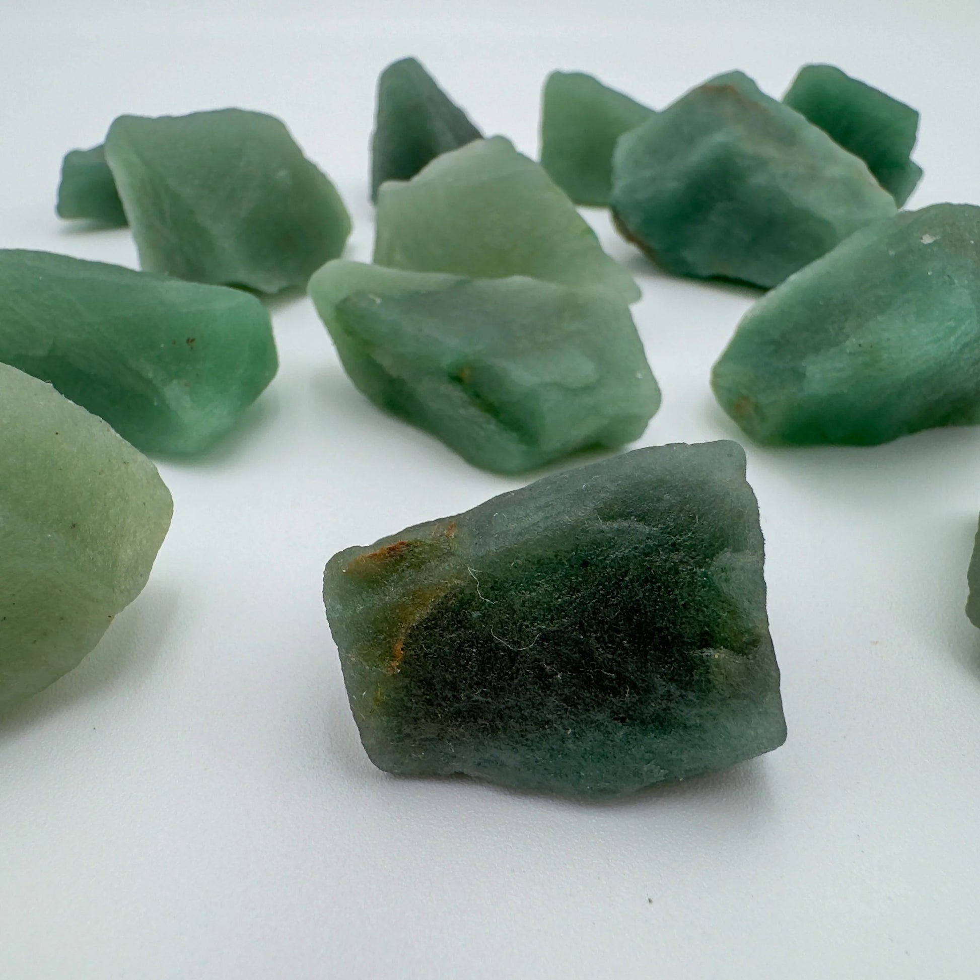 Detail of Aventurine raw stone, turned to for Luck, sourced from Minas Gerais, Brazil.
