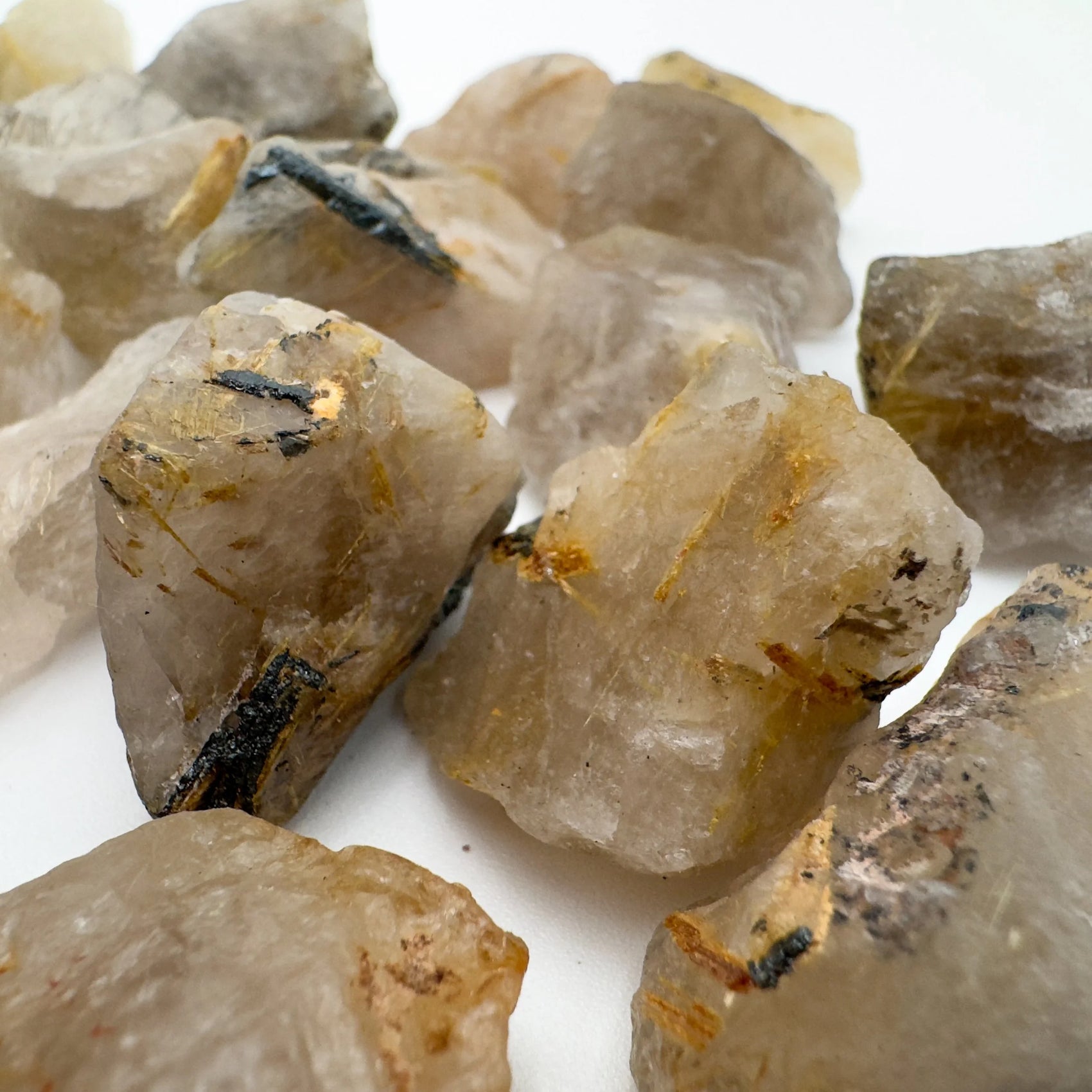 Profile view of Quartz raw stone, worked with for Cleansing, showing subtle veining.