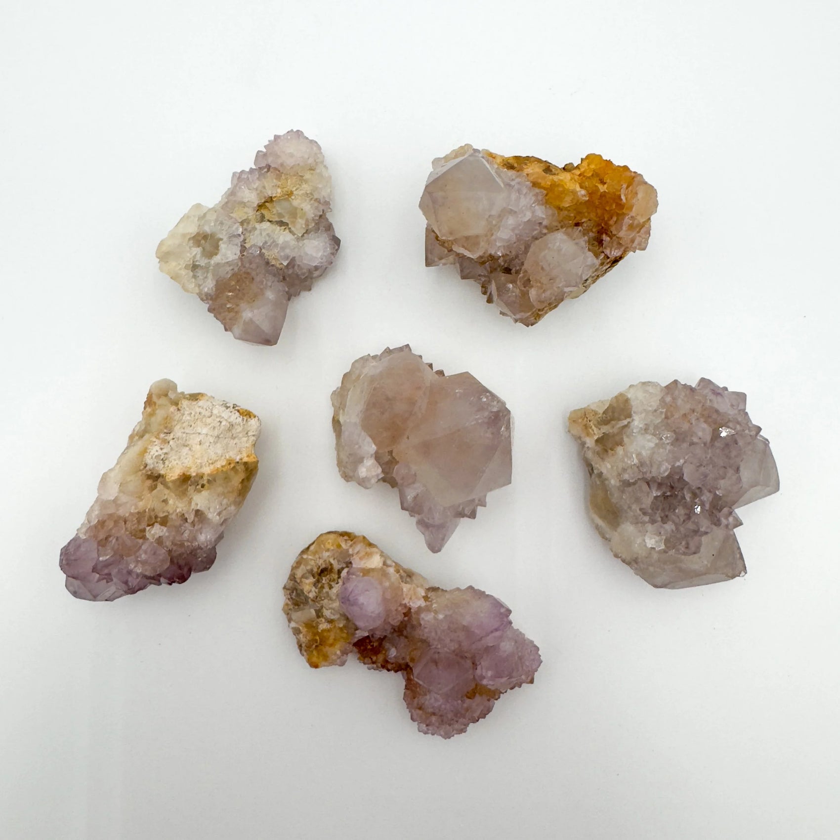 Bird's-eye view of Quartz raw stone, South Africa-sourced, worked with for Cleansing.