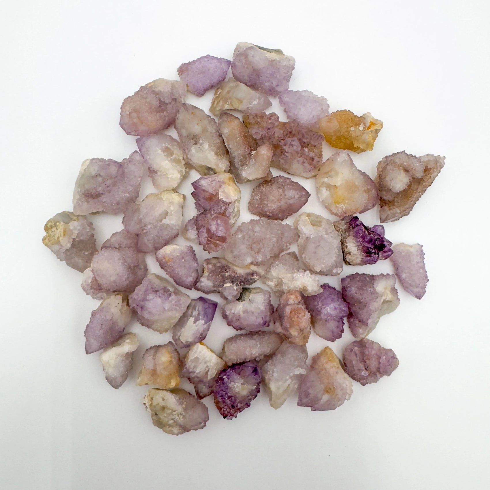 Lateral view of Grade AA clear Quartz raw stone, worked with for Cleansing.