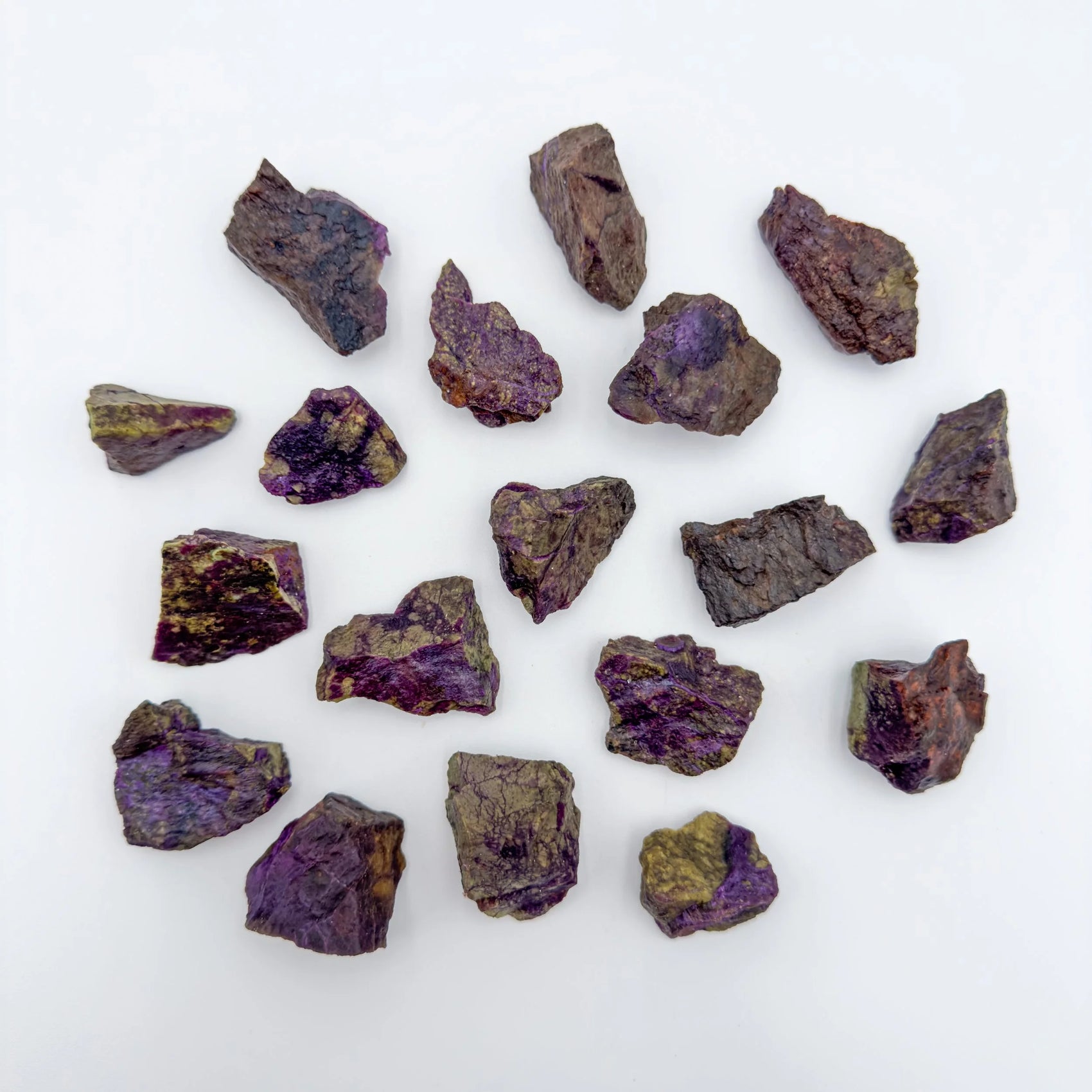 Tight crop of Stichtite raw stone, worked with for Emotional Healing.