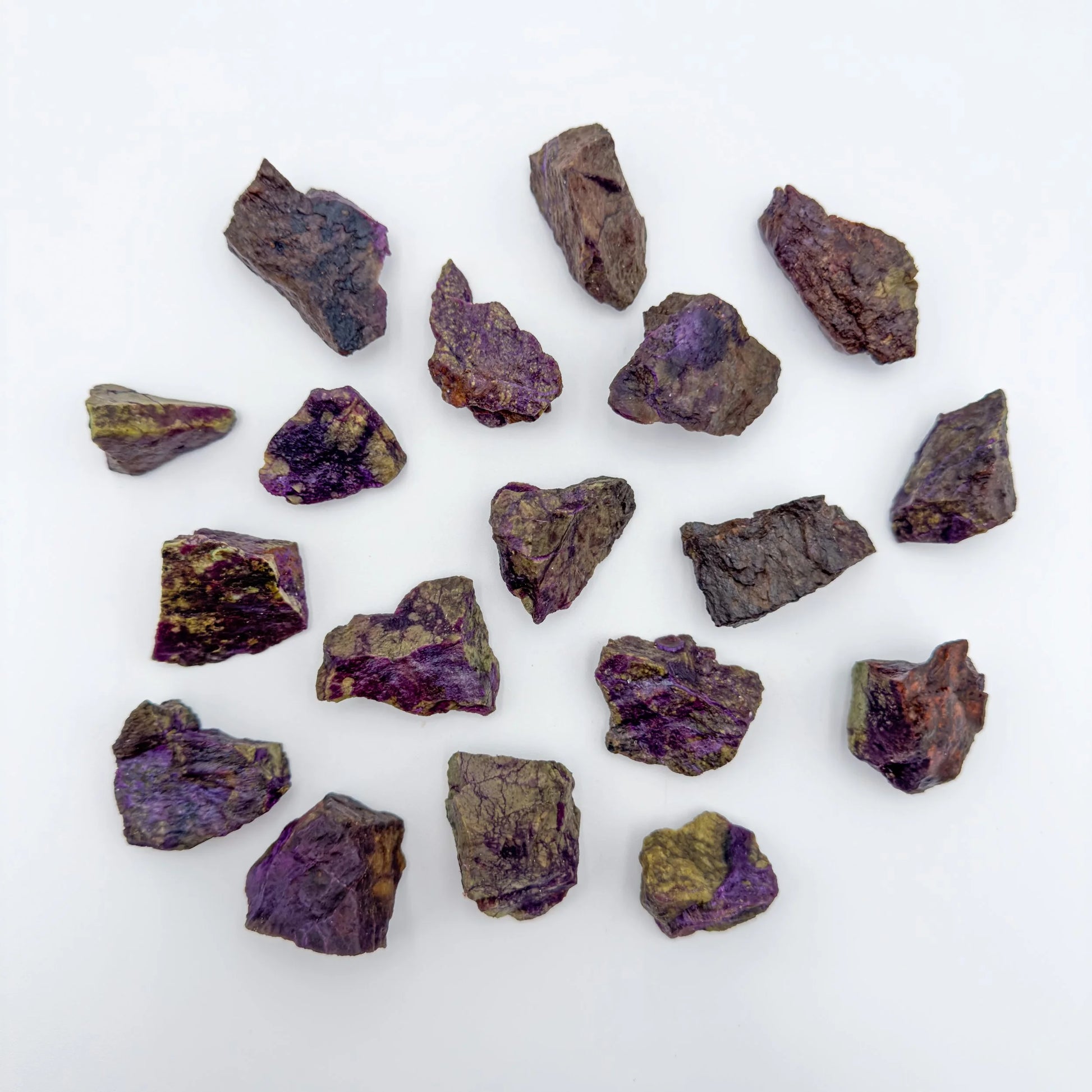 Tight crop of Stichtite raw stone, worked with for Emotional Healing.