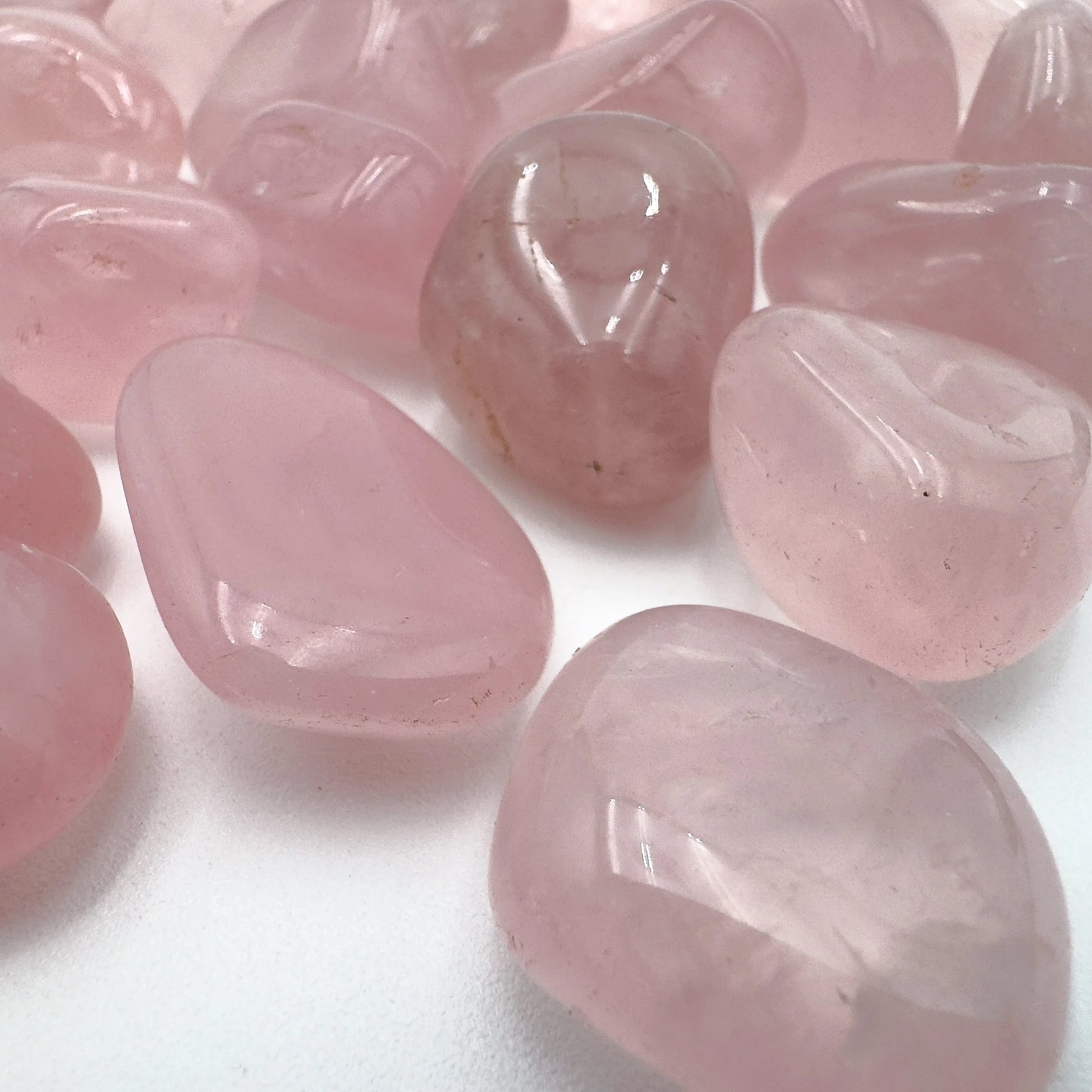 Handheld Rose Quartz tumbled stone from Brazil for meditation, Emotional Healing and Stress Relief