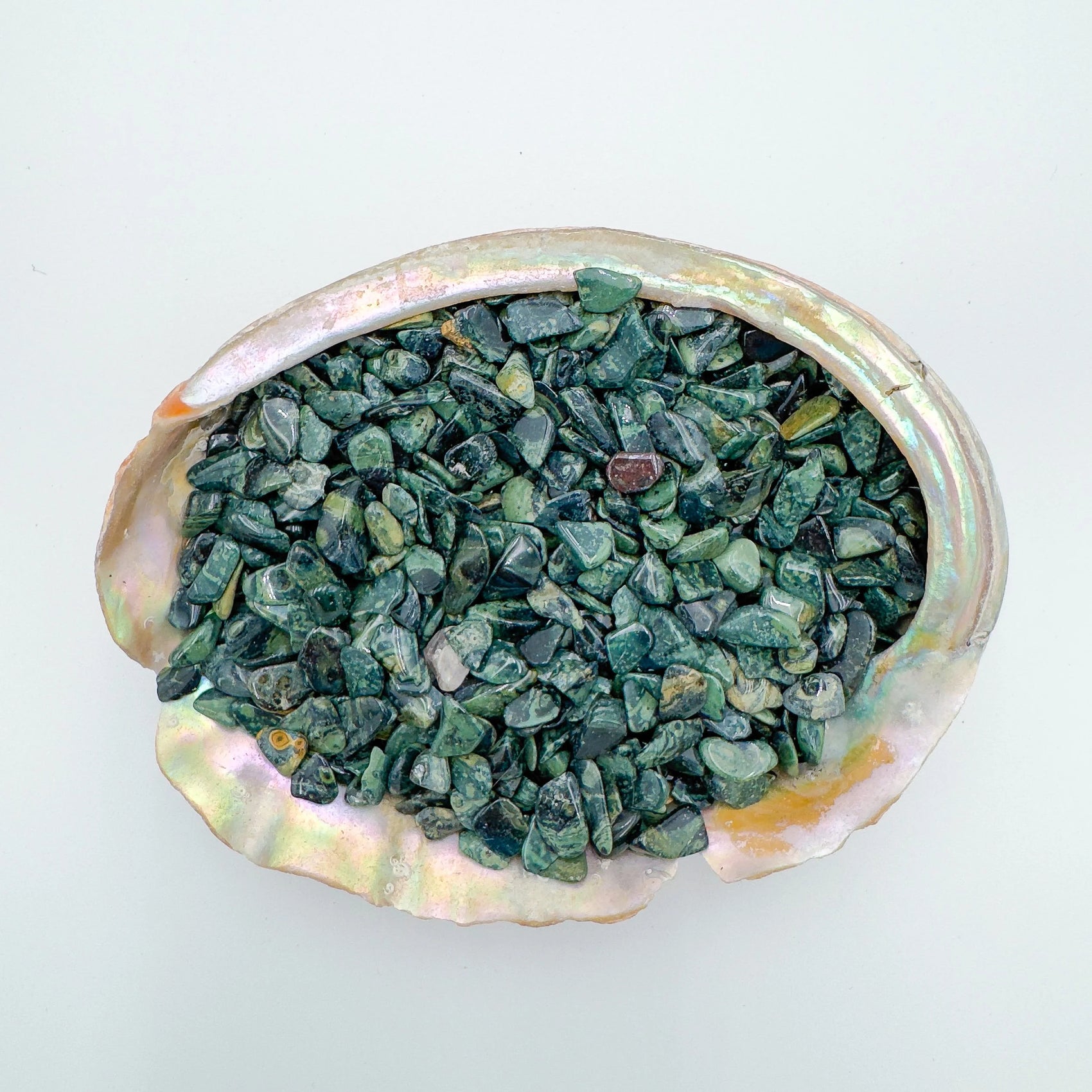Kambaba Jasper crystal in Green, Black tones, ethically sourced from Madagascar for Emotional Healing and Stress Relief