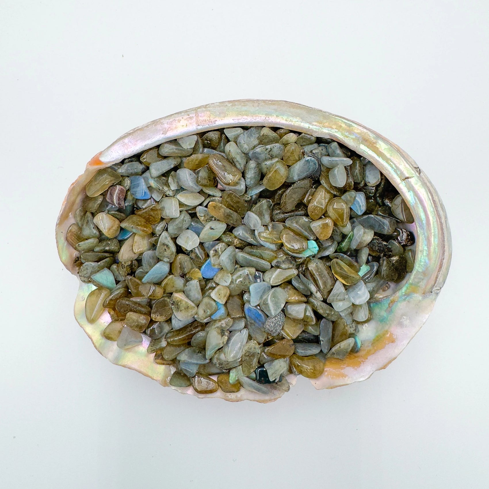 Labradorite crystal in Gray, Rainbow tones, ethically sourced from Madagascar for Protection and Intuition