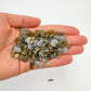 Rear view of Labradorite polished chip, hand-selected from Atsimo-Andrefana, Madagascar.