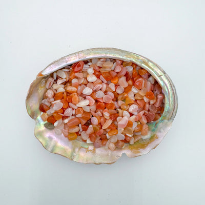 Ethically sourced Grade A Carnelian crystal chips from Francistown, Botswana at Beyond Bohemian