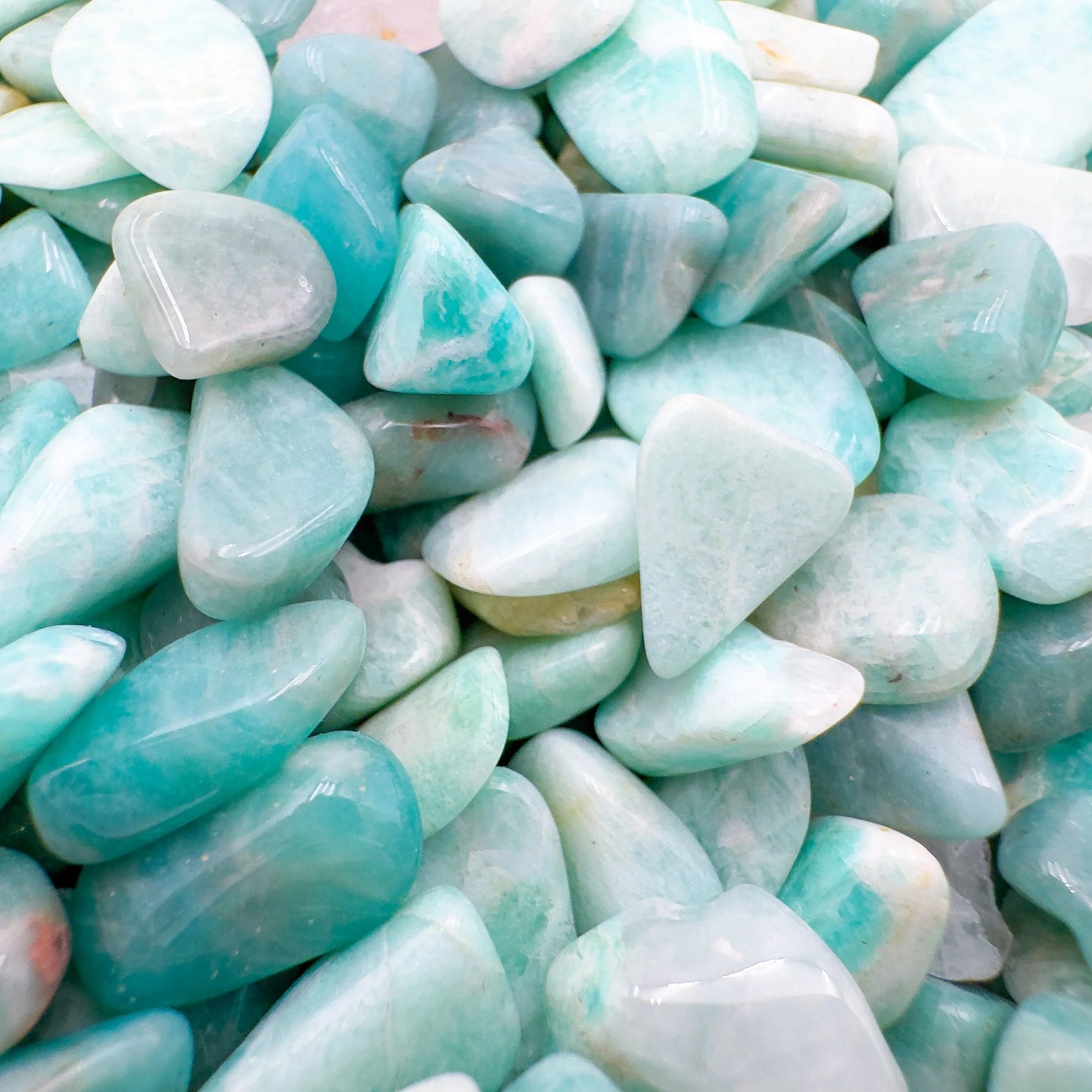 Amazonite crystal from Mozambique with Blue, Green color, polished finish for mindful calm