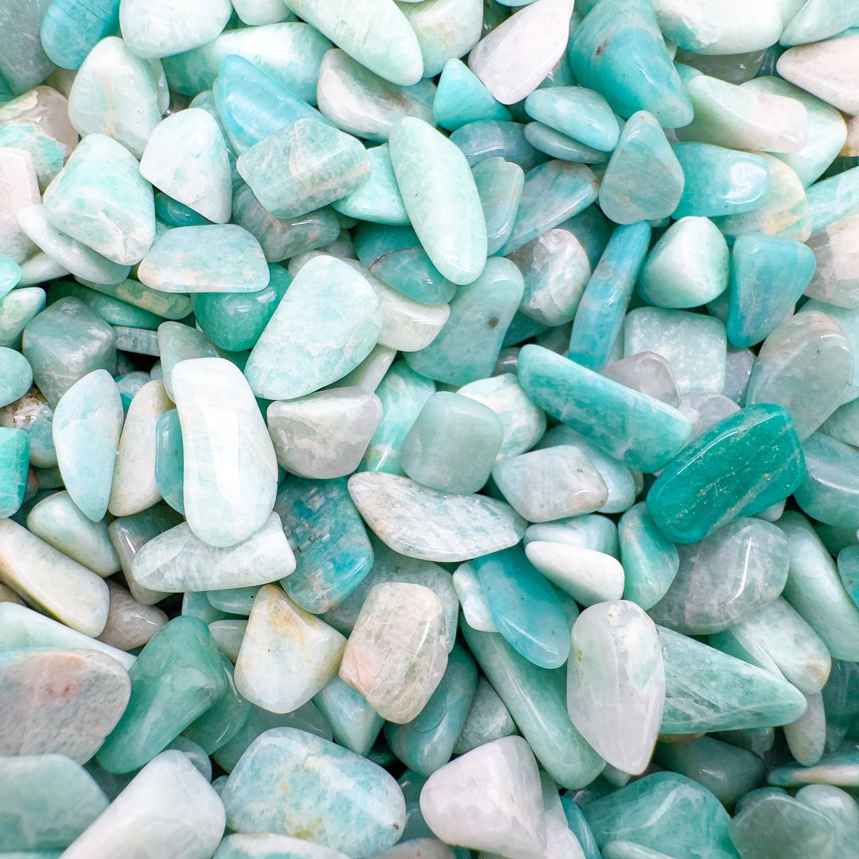 Handheld Amazonite crystal from Mozambique for meditation, Emotional Healing and Stress Relief
