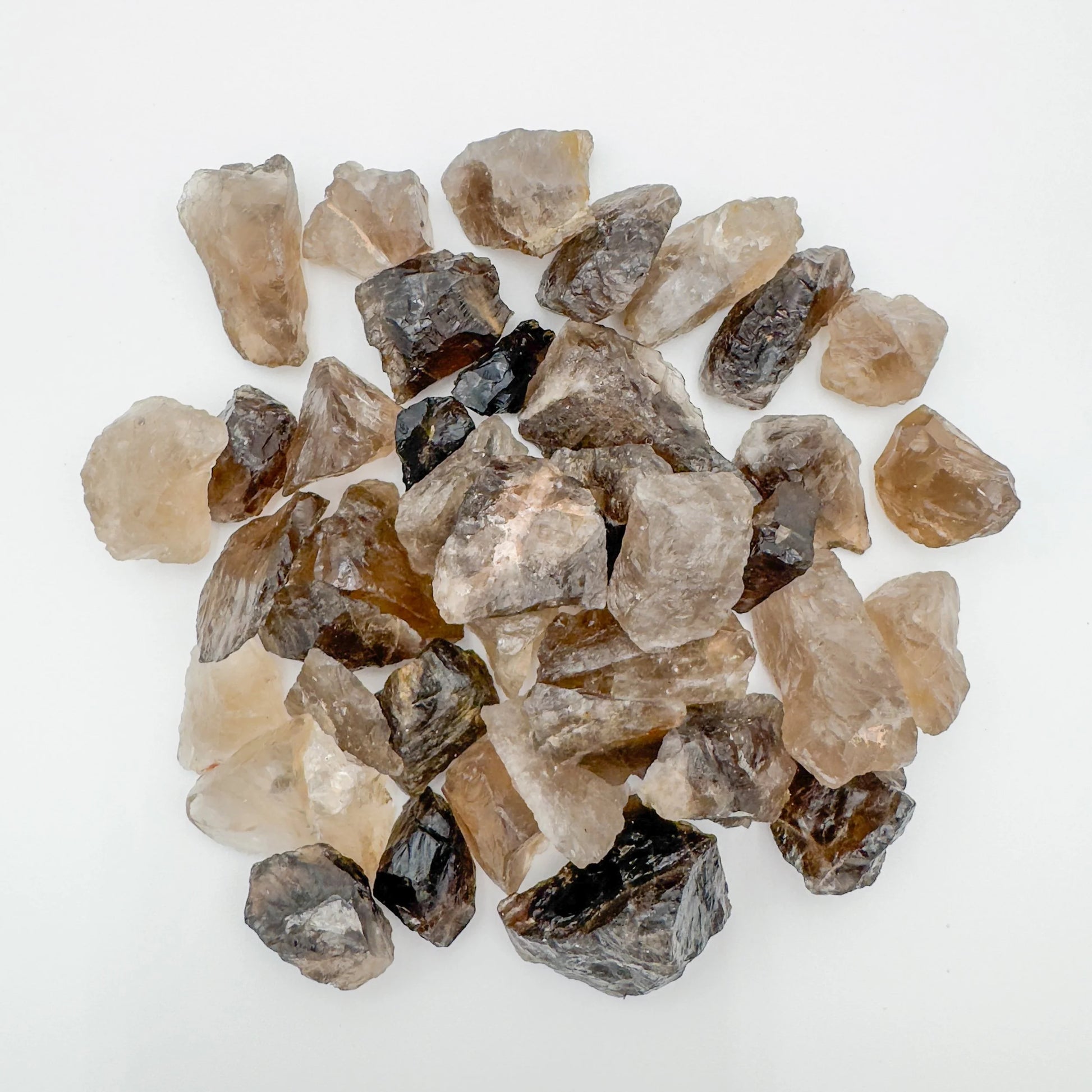 Close-up detail of Grade AA Smoky Quartz raw showing natural brown, gray tones and texture