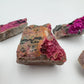 Top angle of Grade AA Cobalt Calcite raw stone, to support Love, showing natural form.