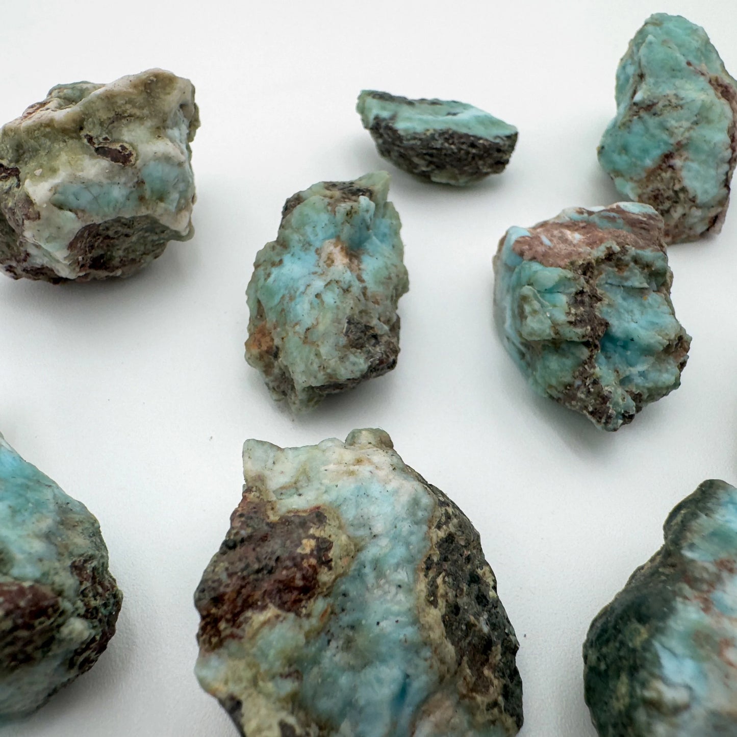 Larimar raw stone in Blue, White tones from Dominican Republic for Emotional Healing and Stress Relief