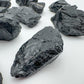 Alternate angle of Black Tourmaline raw stone, showing natural form, from Brazil.