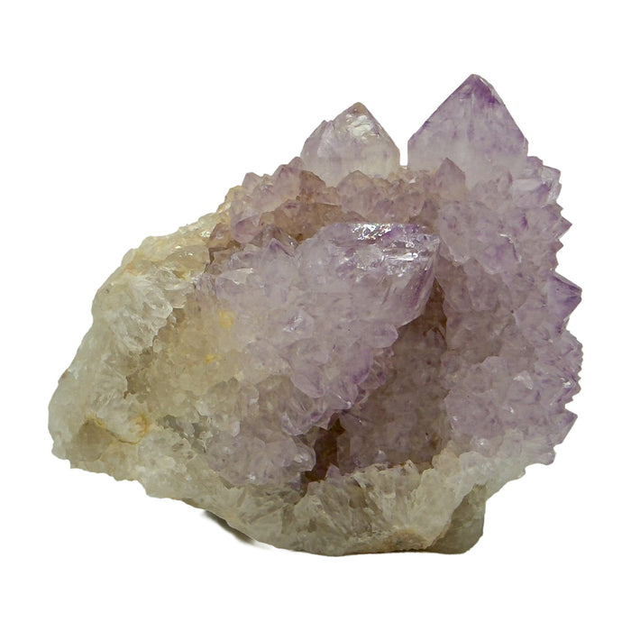 AA-grade cactus spirit quartz specimen from Mpumalanga South Africa, front view, druzy secondary points covering the host crystal, 2.37 in L x 1.76 in W x 2.12 in H, 0.32 pounds, specimen 10.