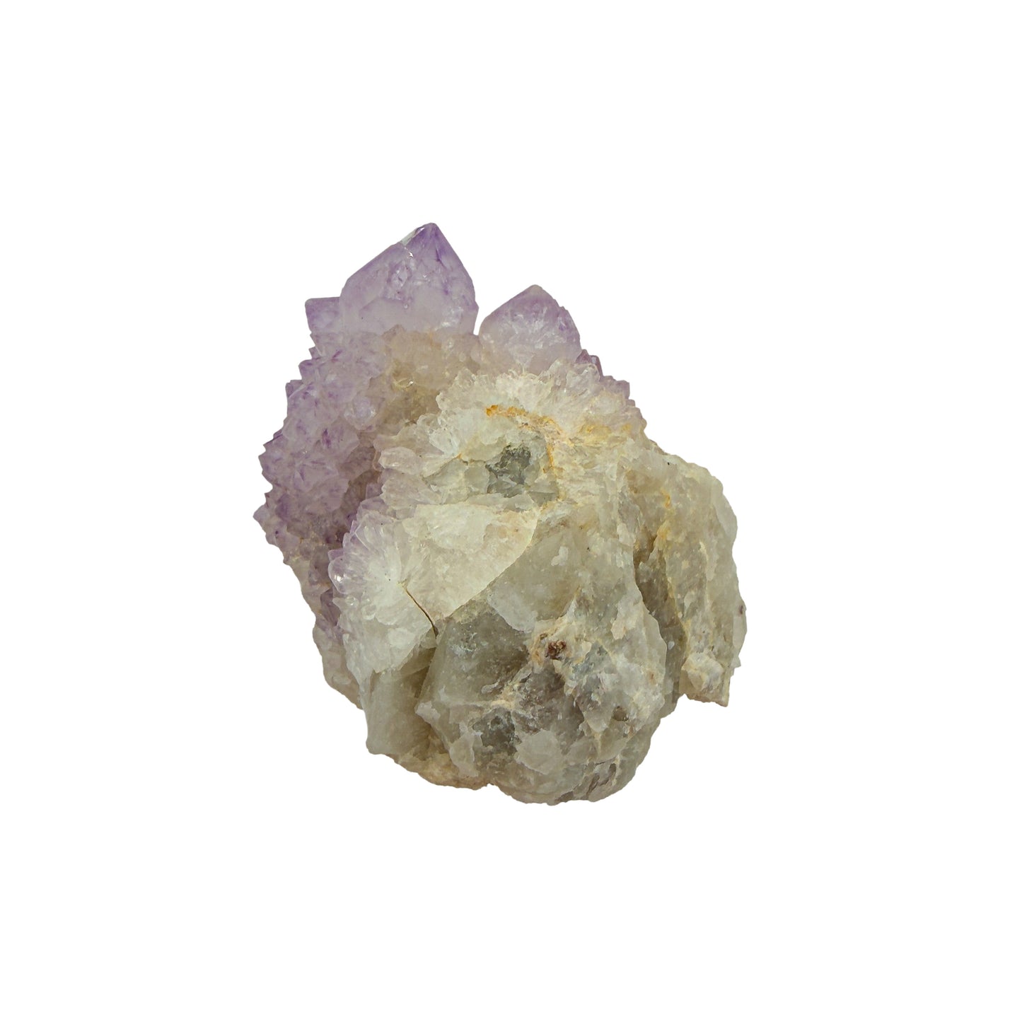 AA-grade cactus spirit quartz specimen from Mpumalanga South Africa, top-down view into the cluster terminations, 2.37 in L x 1.76 in W x 2.12 in H, 0.32 pounds, specimen 10.