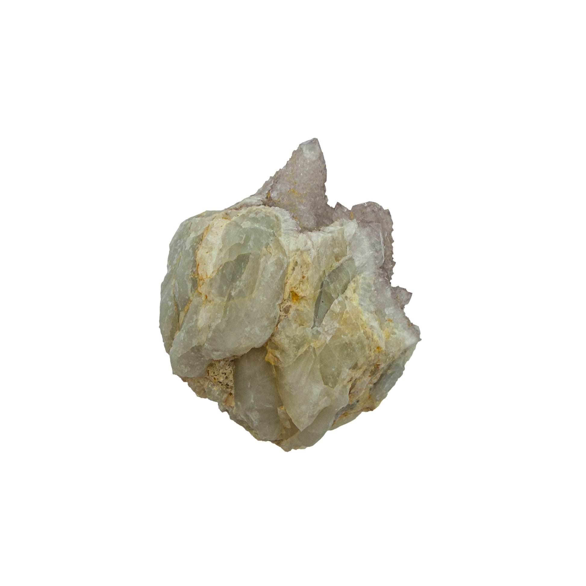AA-grade cactus spirit quartz specimen from Mpumalanga South Africa, reverse side, full coverage of secondary crystals, 2.04 in L x 1.66 in W x 2.05 in H, 0.23 pounds, specimen 13.