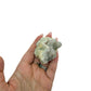 AA-grade cactus spirit quartz specimen from Mpumalanga South Africa, held in an open hand, showing true scale, 2.04 in L x 1.66 in W x 2.05 in H, 0.23 pounds, specimen 13.