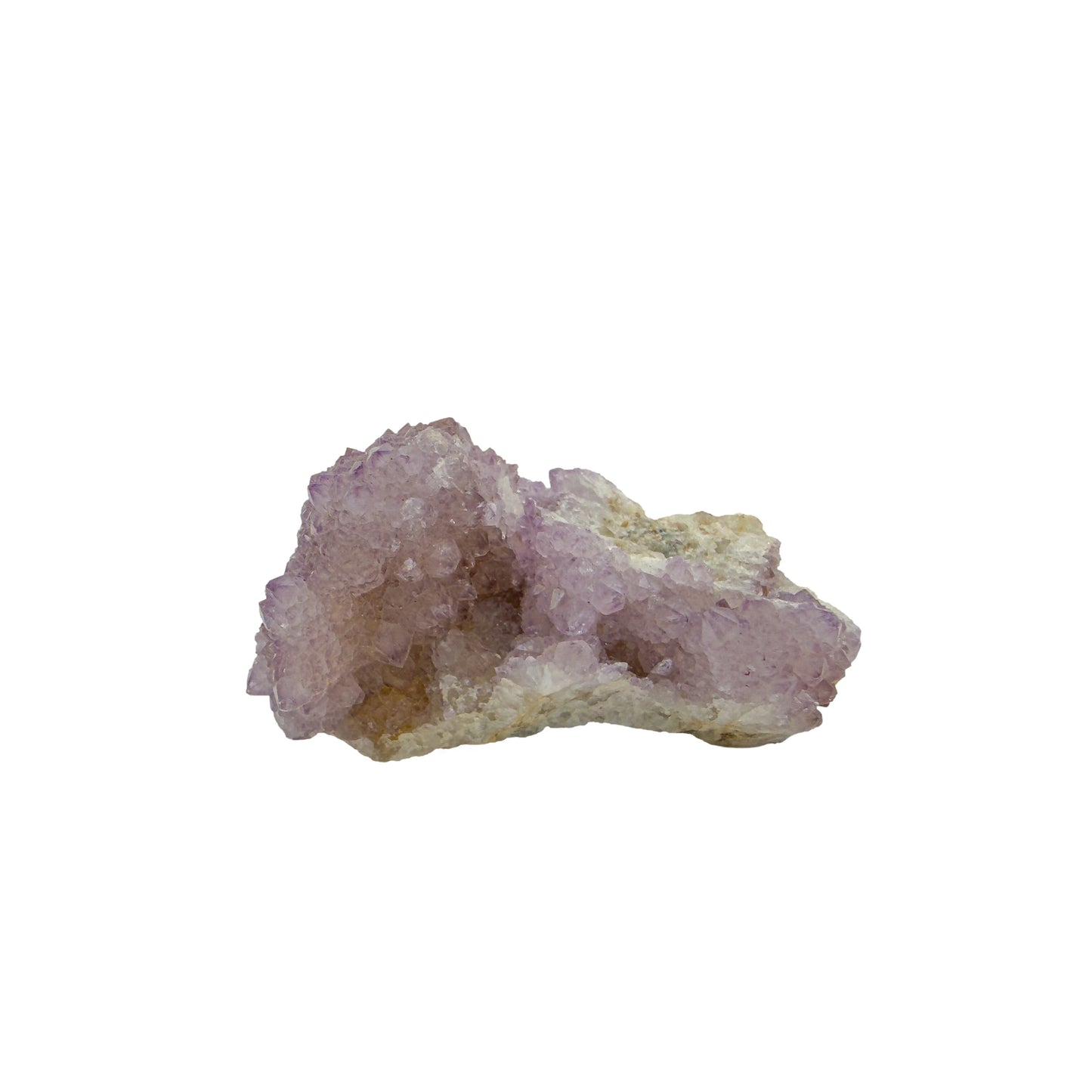 AA-grade cactus spirit quartz specimen from Mpumalanga South Africa, front view, druzy secondary points covering the host crystal, 2.56 in L x 1.30 in W x 1.57 in H, 0.20 pounds, specimen 14.