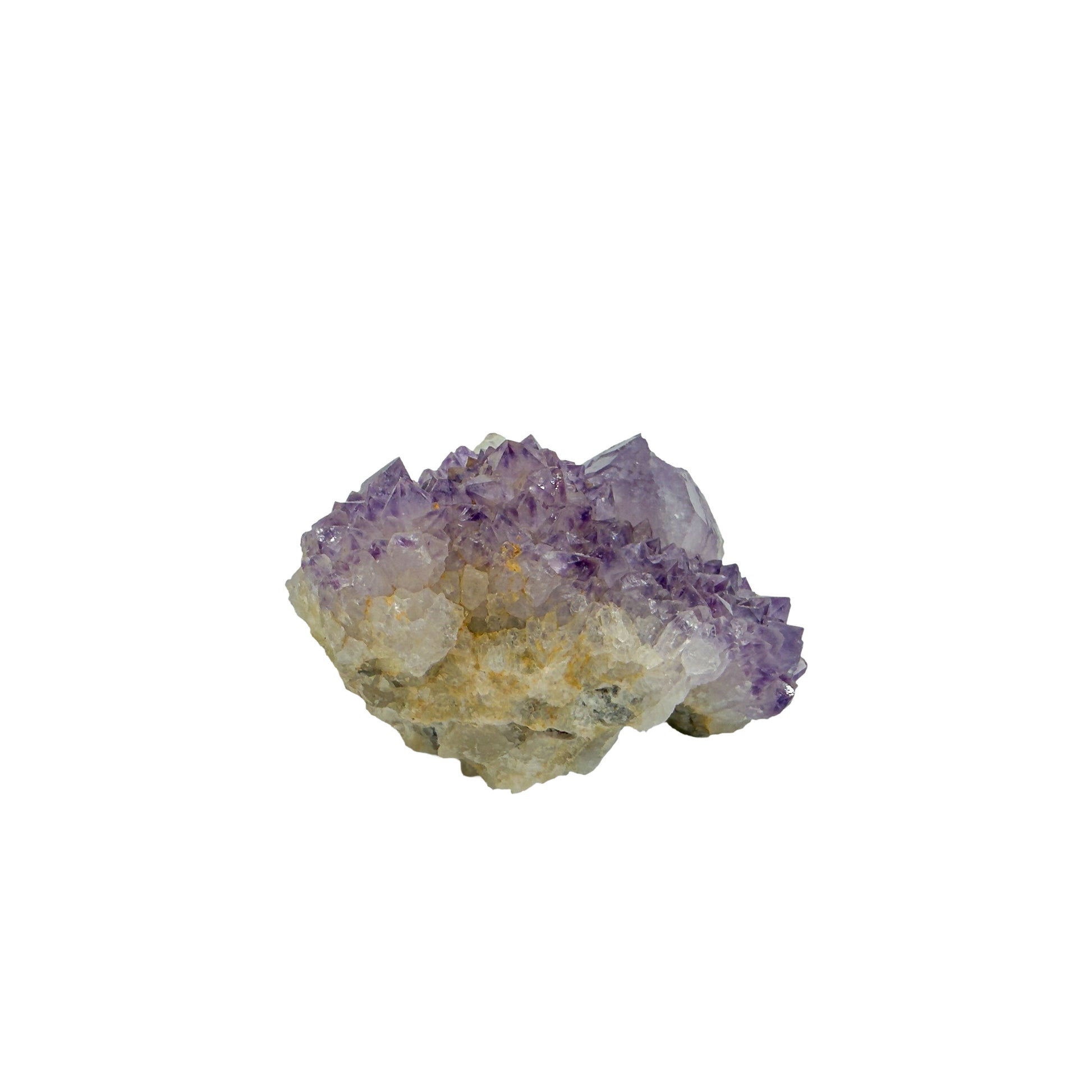 AA-grade cactus spirit quartz specimen from Mpumalanga South Africa, front view, druzy secondary points covering the host crystal, 2.26 in L x 1.54 in W x 1.22 in H, 0.15 pounds, specimen 15.