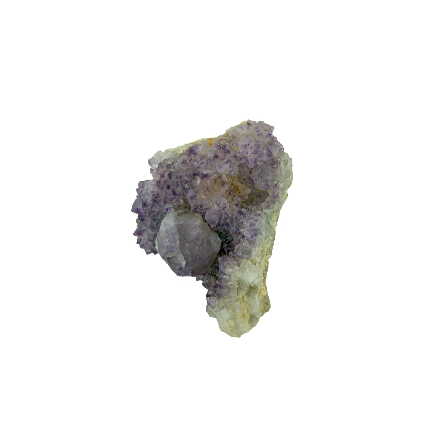 AA-grade cactus spirit quartz specimen from Mpumalanga South Africa, reverse side, full coverage of secondary crystals, 2.26 in L x 1.54 in W x 1.22 in H, 0.15 pounds, specimen 15.